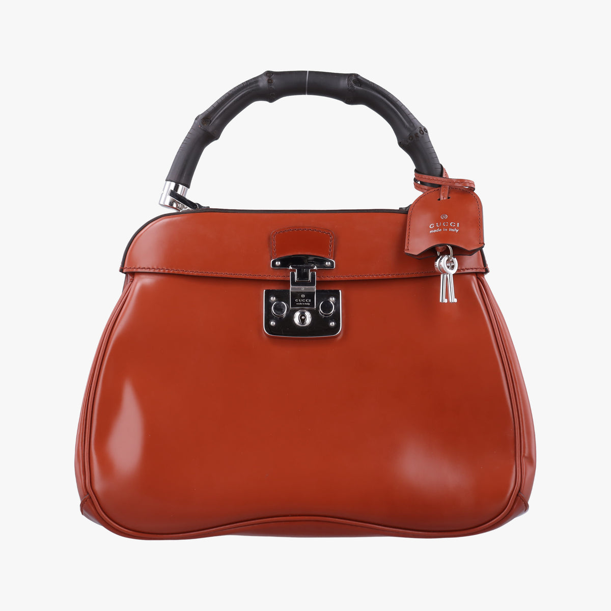 Pre-owned Gucci Bamboo Orange Leather 331830 handbag | stylenewstar