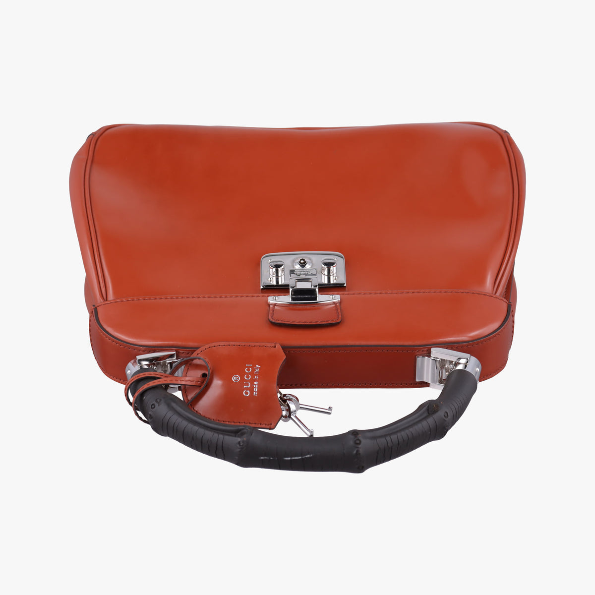 Pre-owned Gucci Bamboo Orange Leather 331830 handbag | stylenewstar