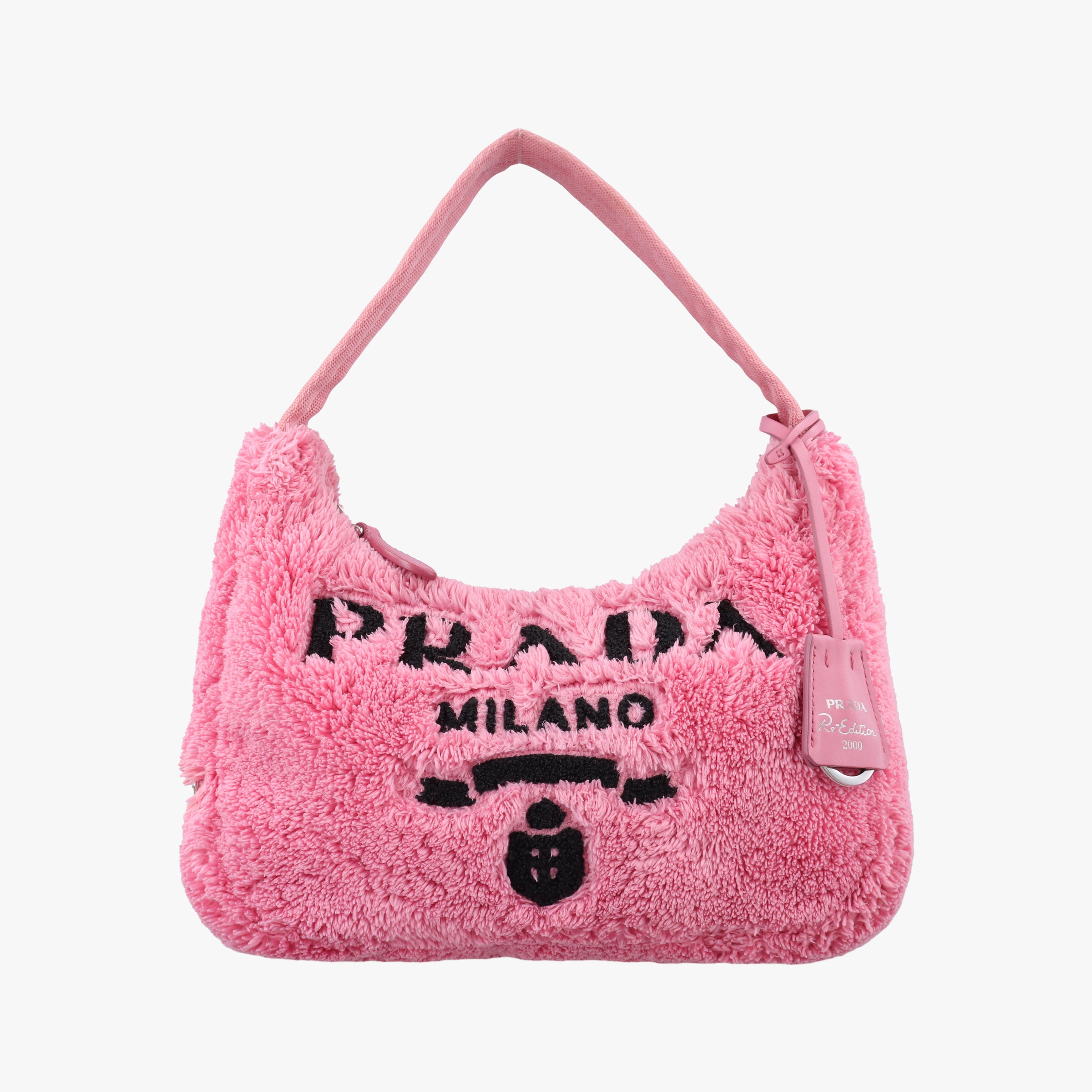 Vintage Prada Re-Edition2000 Pink Terry cloth 1NE515 handbag | stylenewstar
