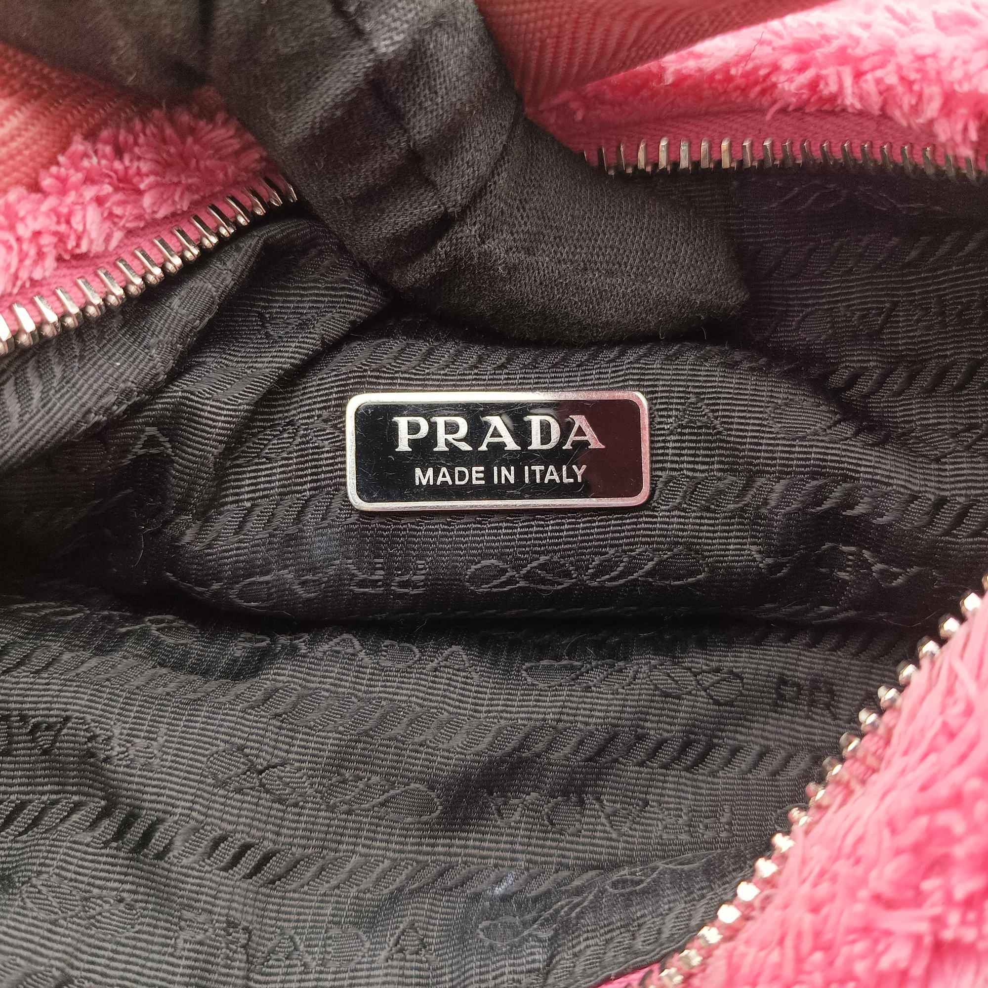 Vintage Prada Re-Edition2000 Pink Terry cloth 1NE515 handbag | stylenewstar