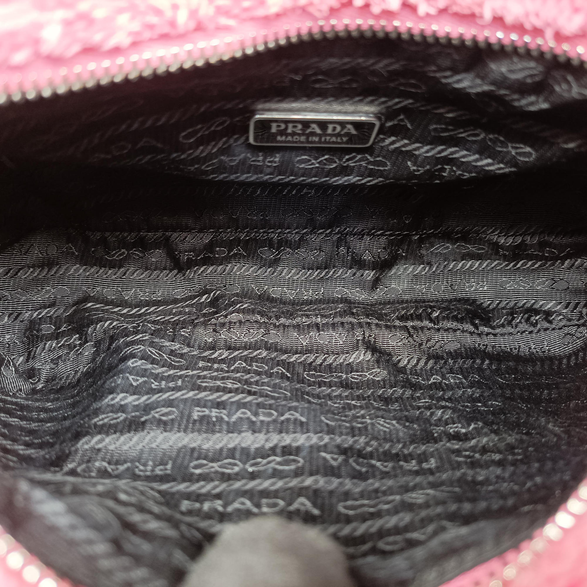 Vintage Prada Re-Edition2000 Pink Terry cloth 1NE515 handbag | stylenewstar