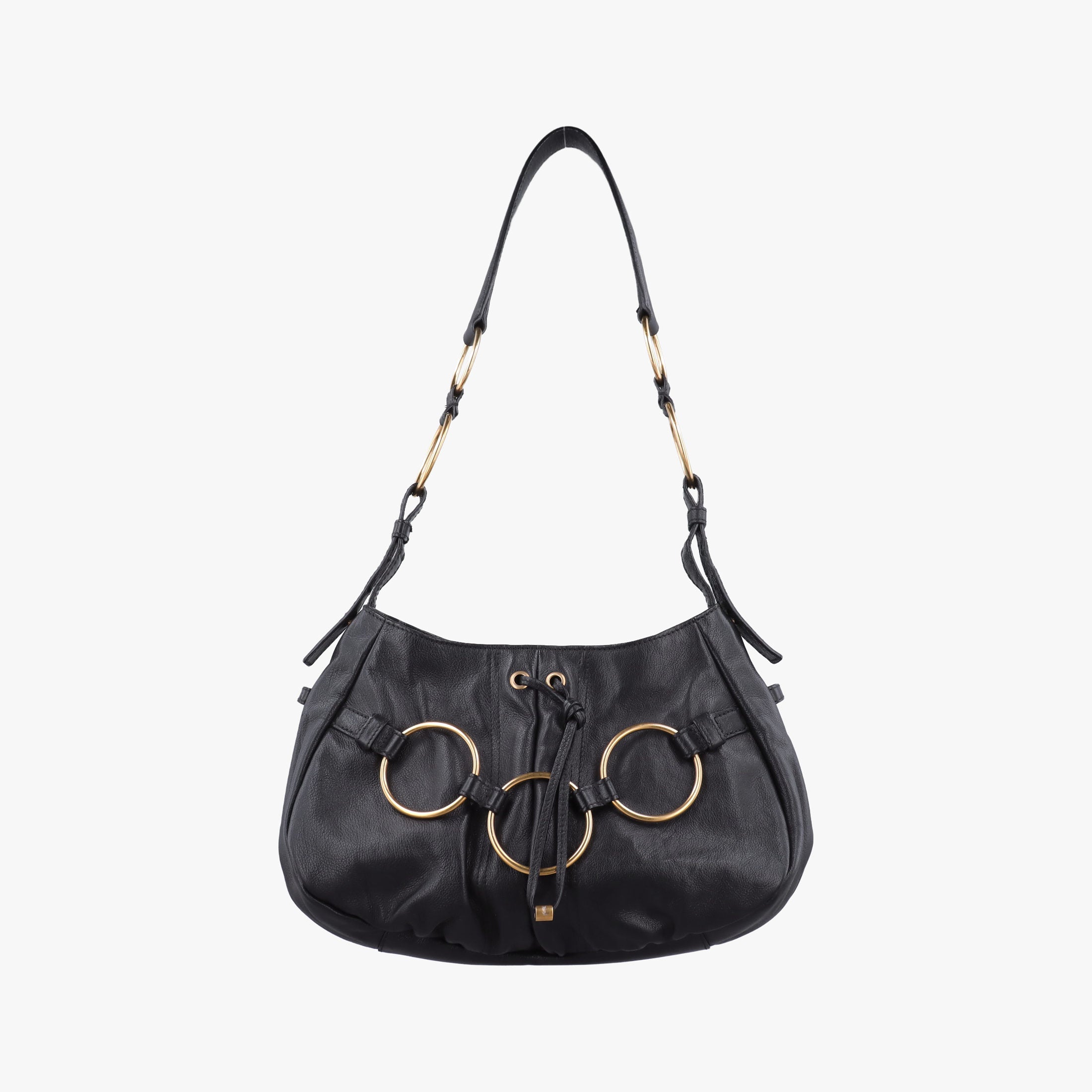 Secondhand Yves Saint Laurent Saharienne Black Leather 139259 shoulderbag | stylenewstar