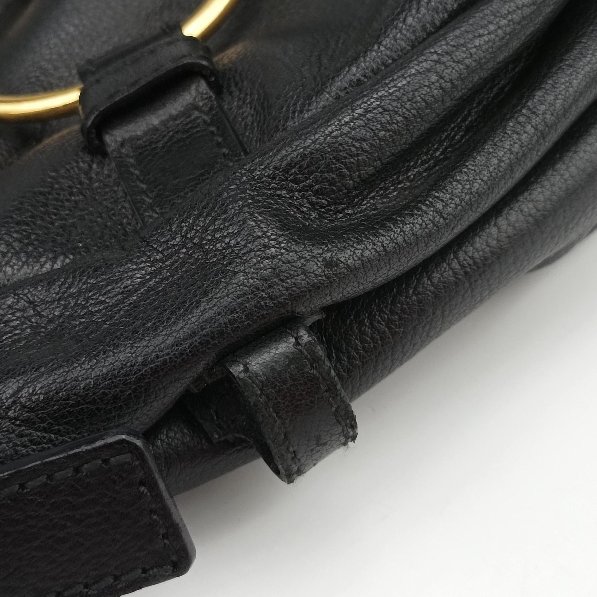 Secondhand Yves Saint Laurent Saharienne Black Leather 139259 shoulderbag | stylenewstar