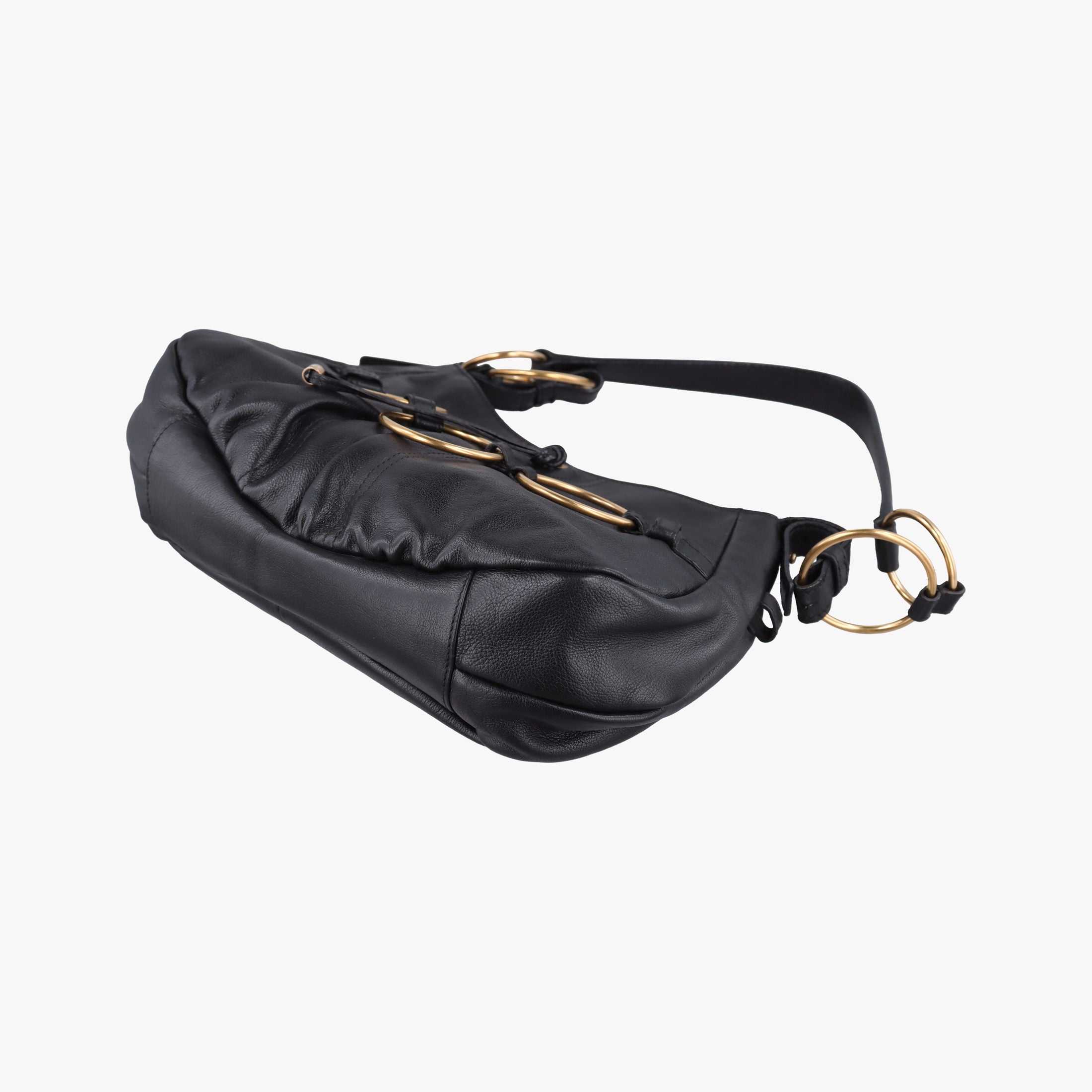 Secondhand Yves Saint Laurent Saharienne Black Leather 139259 shoulderbag | stylenewstar