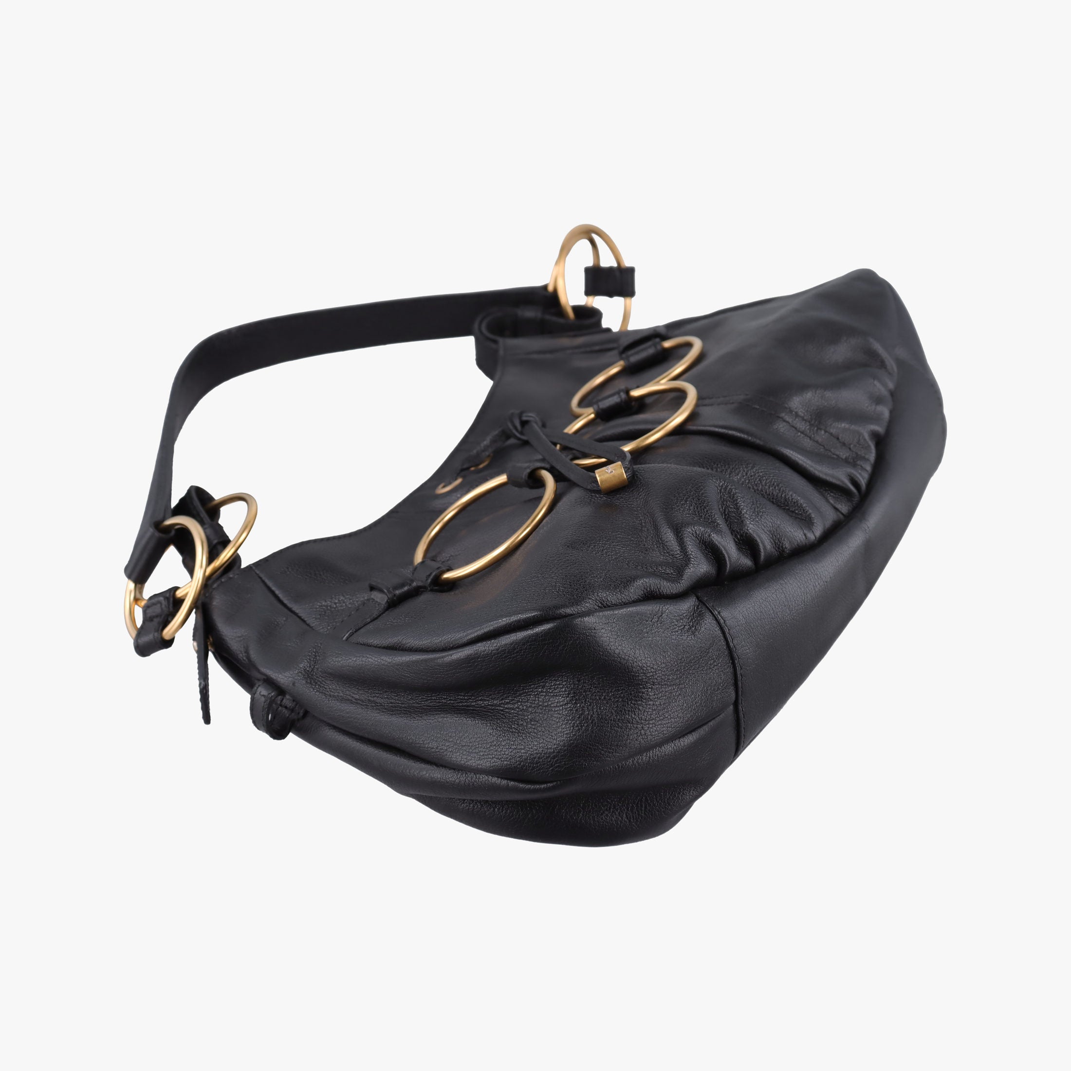 Secondhand Yves Saint Laurent Saharienne Black Leather 139259 shoulderbag | stylenewstar