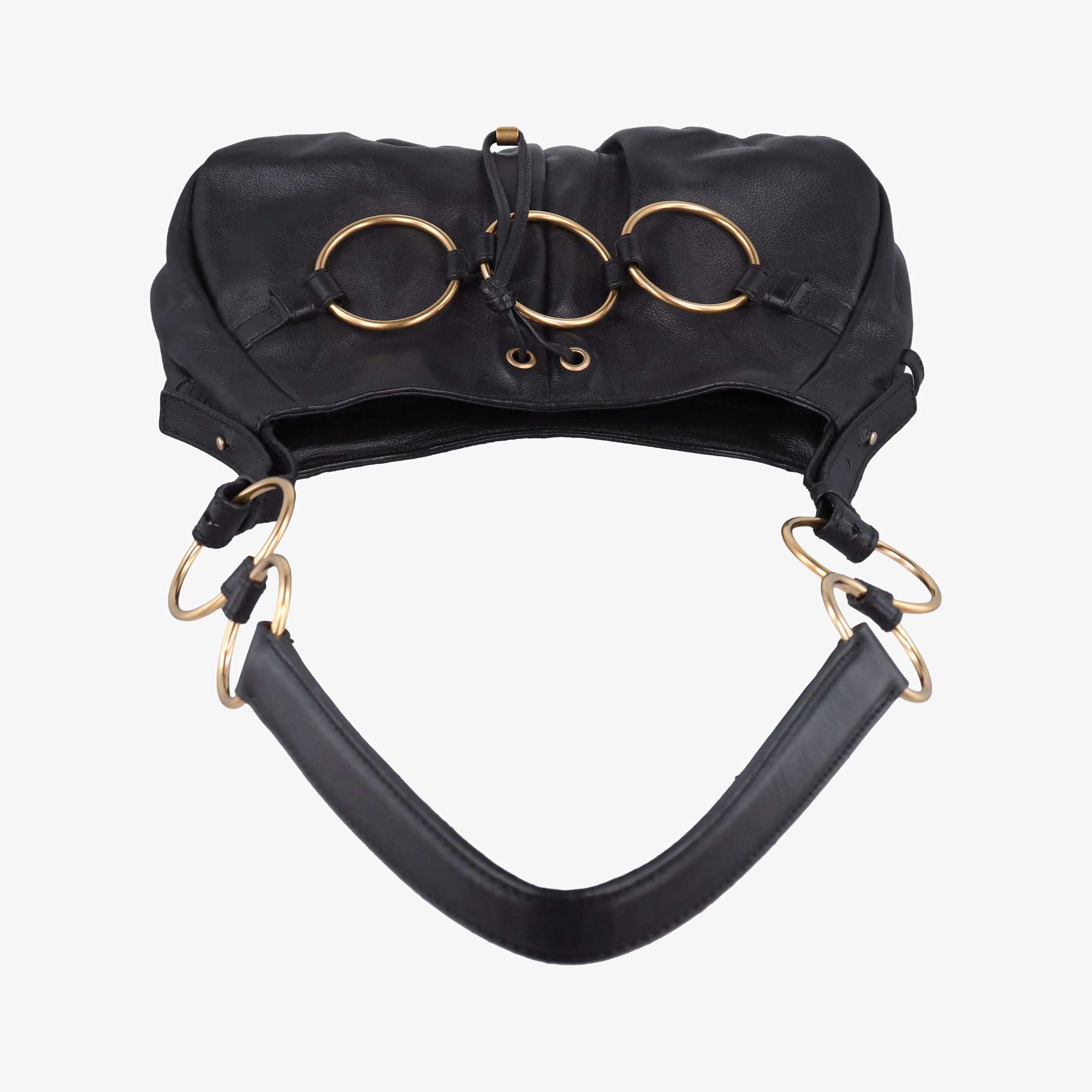 Secondhand Yves Saint Laurent Saharienne Black Leather 139259 shoulderbag | stylenewstar
