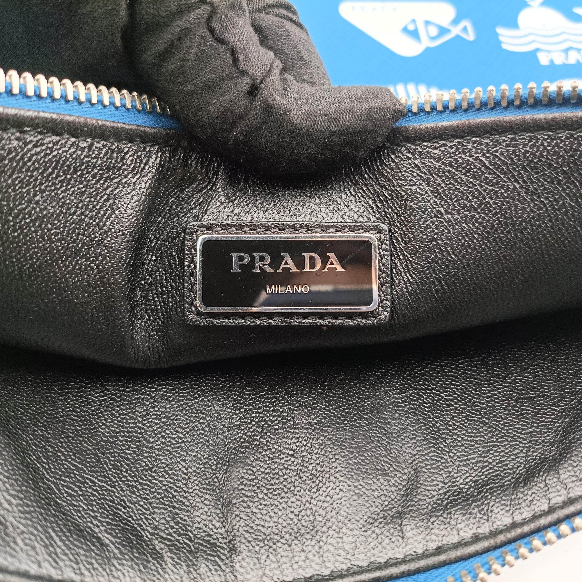 Secondhand Prada Marine Taste Blue Saffiano leather  shoulderbag | stylenewstar