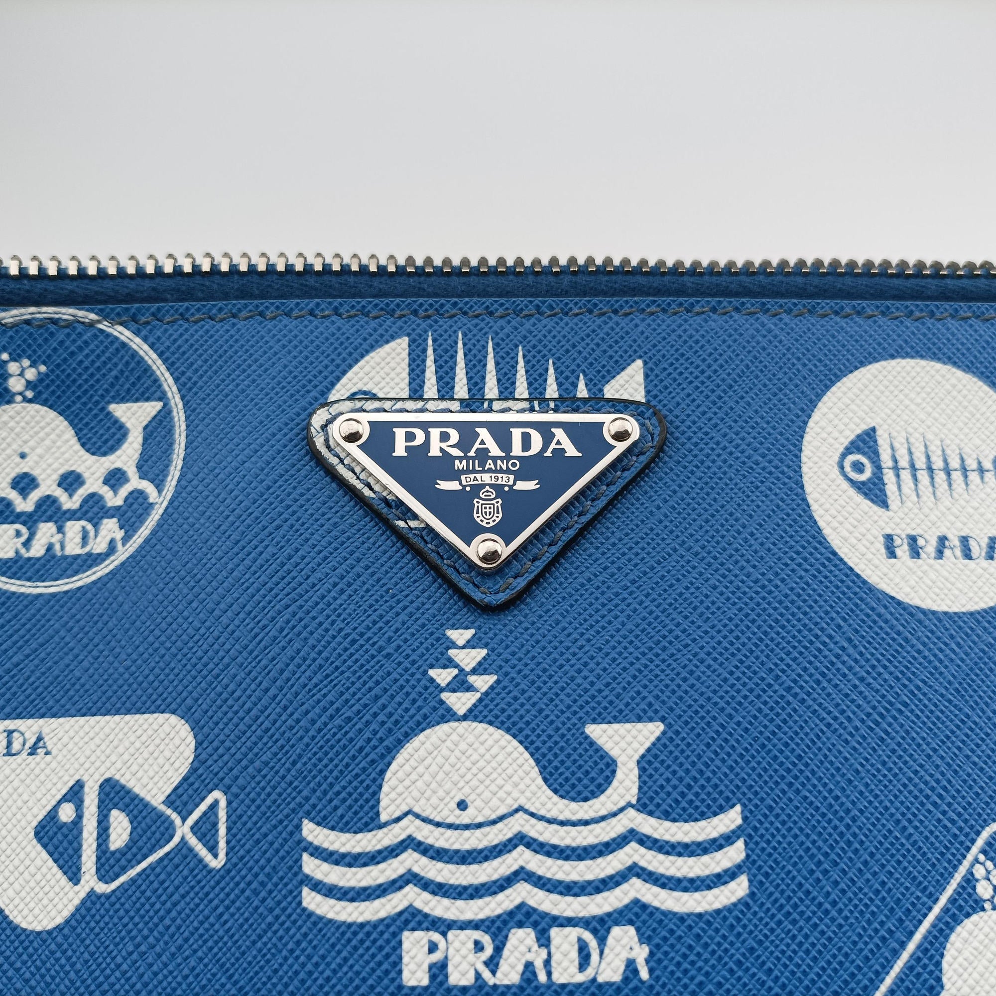 Secondhand Prada Marine Taste Blue Saffiano leather  shoulderbag | stylenewstar