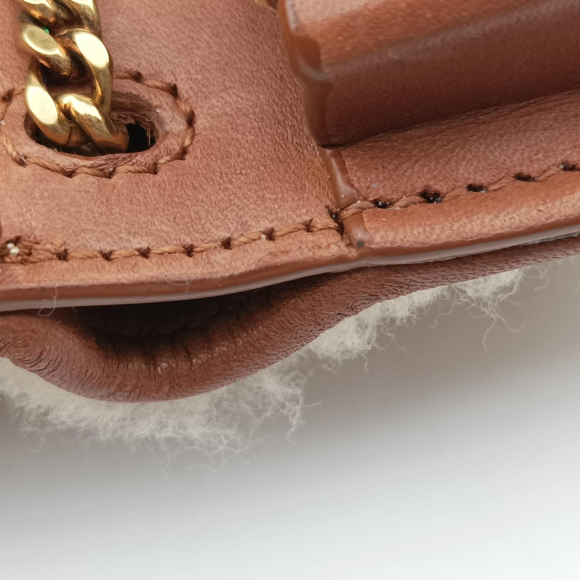 Secondhand Yves Saint Laurent Le K Baby Satchel Brown Shearling x Leather 657818 shoulderbag | stylenewstar
