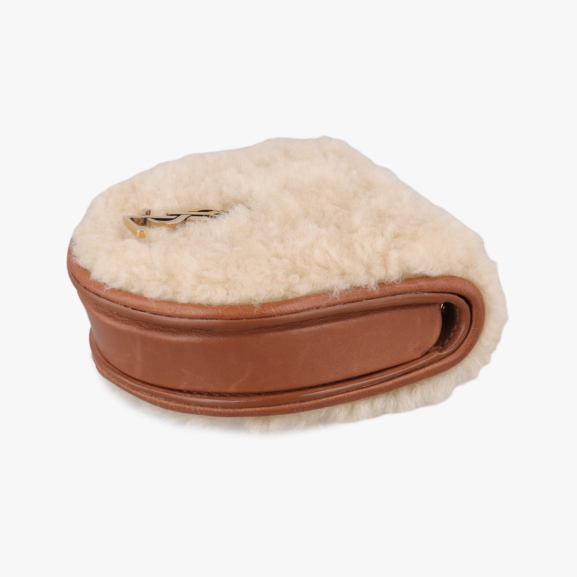 Secondhand Yves Saint Laurent Le K Baby Satchel Brown Shearling x Leather 657818 shoulderbag | stylenewstar