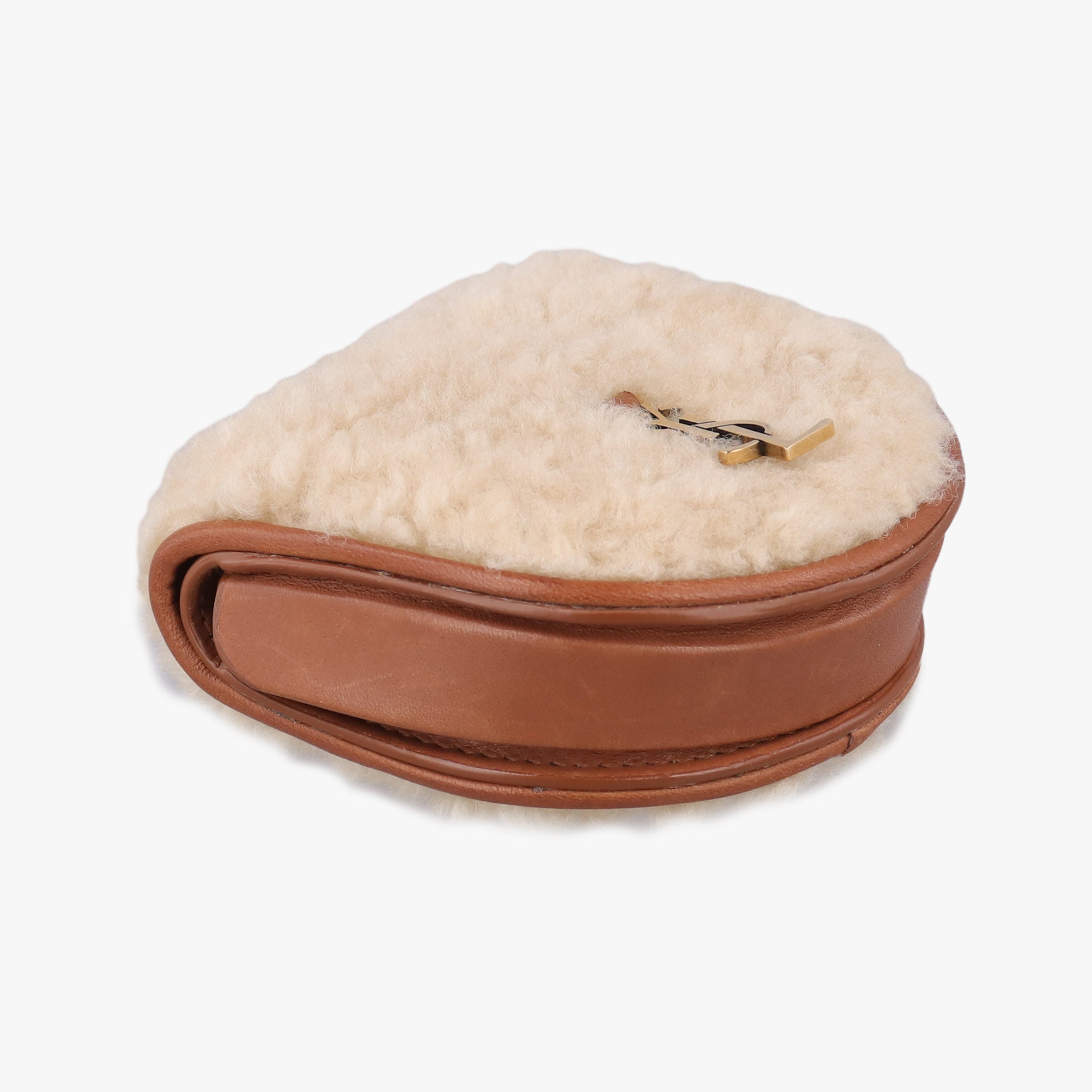 Secondhand Yves Saint Laurent Le K Baby Satchel Brown Shearling x Leather 657818 shoulderbag | stylenewstar
