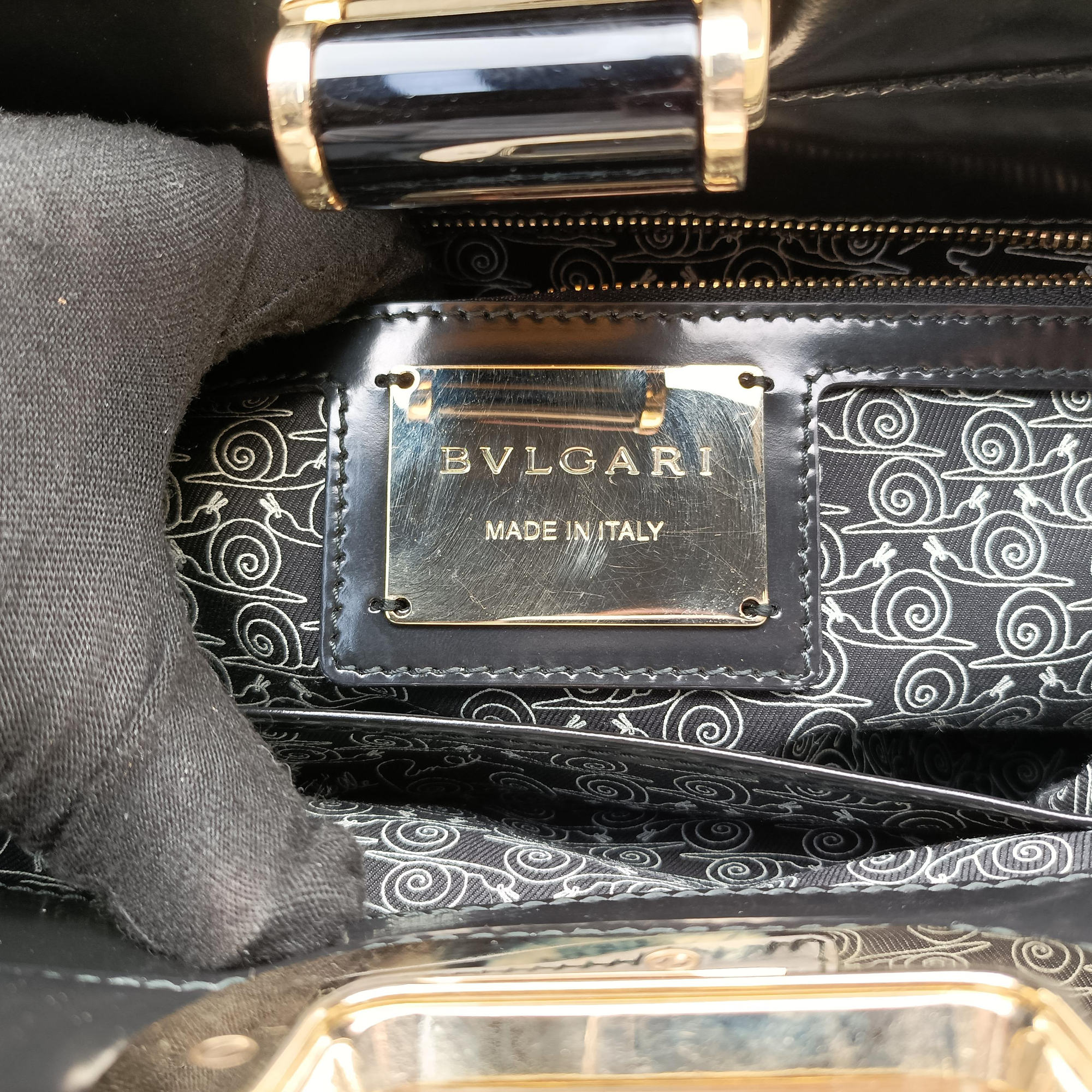 Secondhand Bvlgari Leopard Print Black Leather× Fur  shoulderbag | stylenewstar