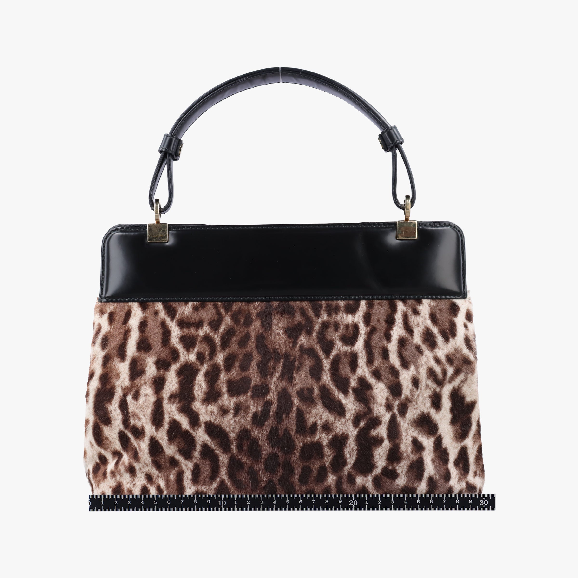 Secondhand Bvlgari Leopard Print Black Leather× Fur  shoulderbag | stylenewstar