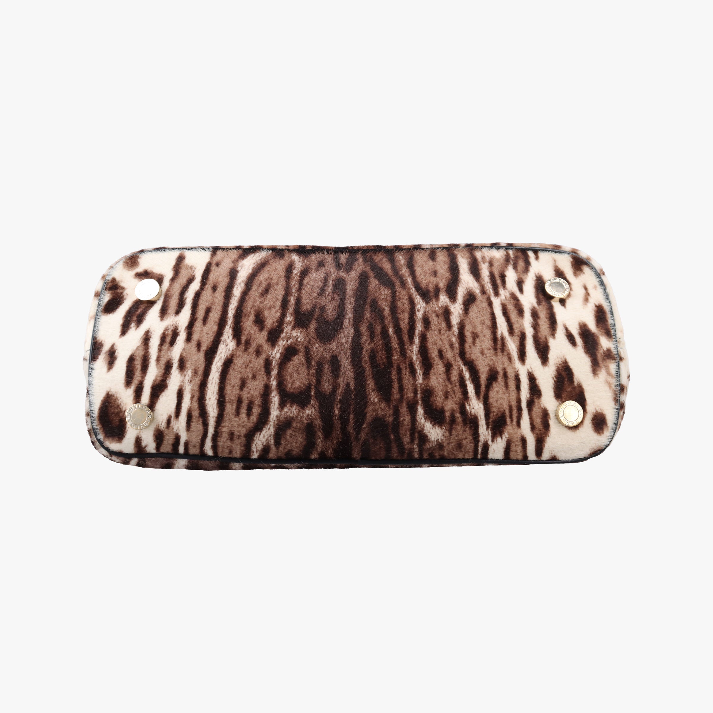 Secondhand Bvlgari Leopard Print Black Leather× Fur  shoulderbag | stylenewstar
