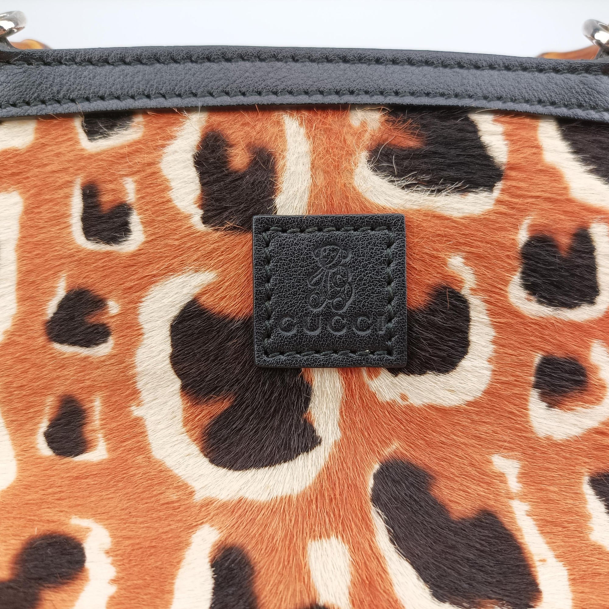 Secondhand Gucci Bamboo Shopper Tote Leopard Leather 311175 handbag | stylenewstar