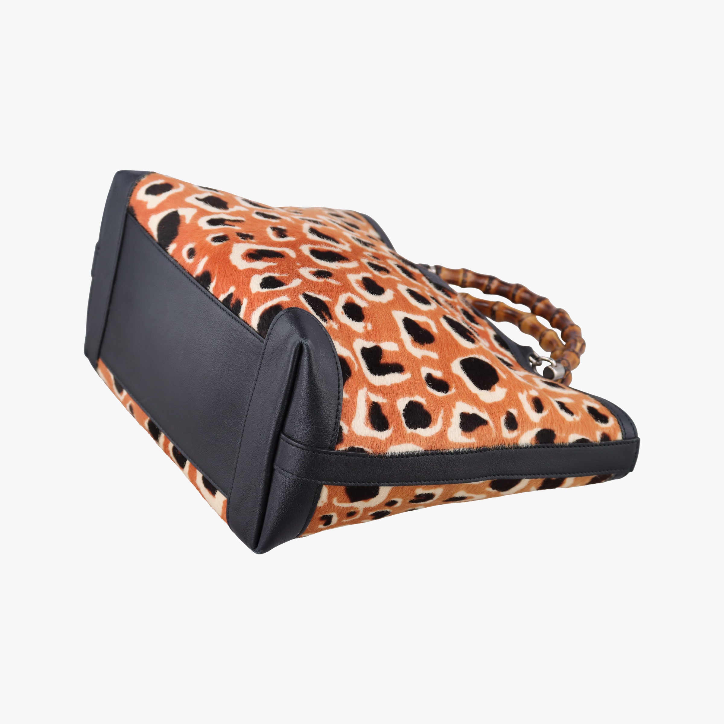 Secondhand Gucci Bamboo Shopper Tote Leopard Leather 311175 handbag | stylenewstar