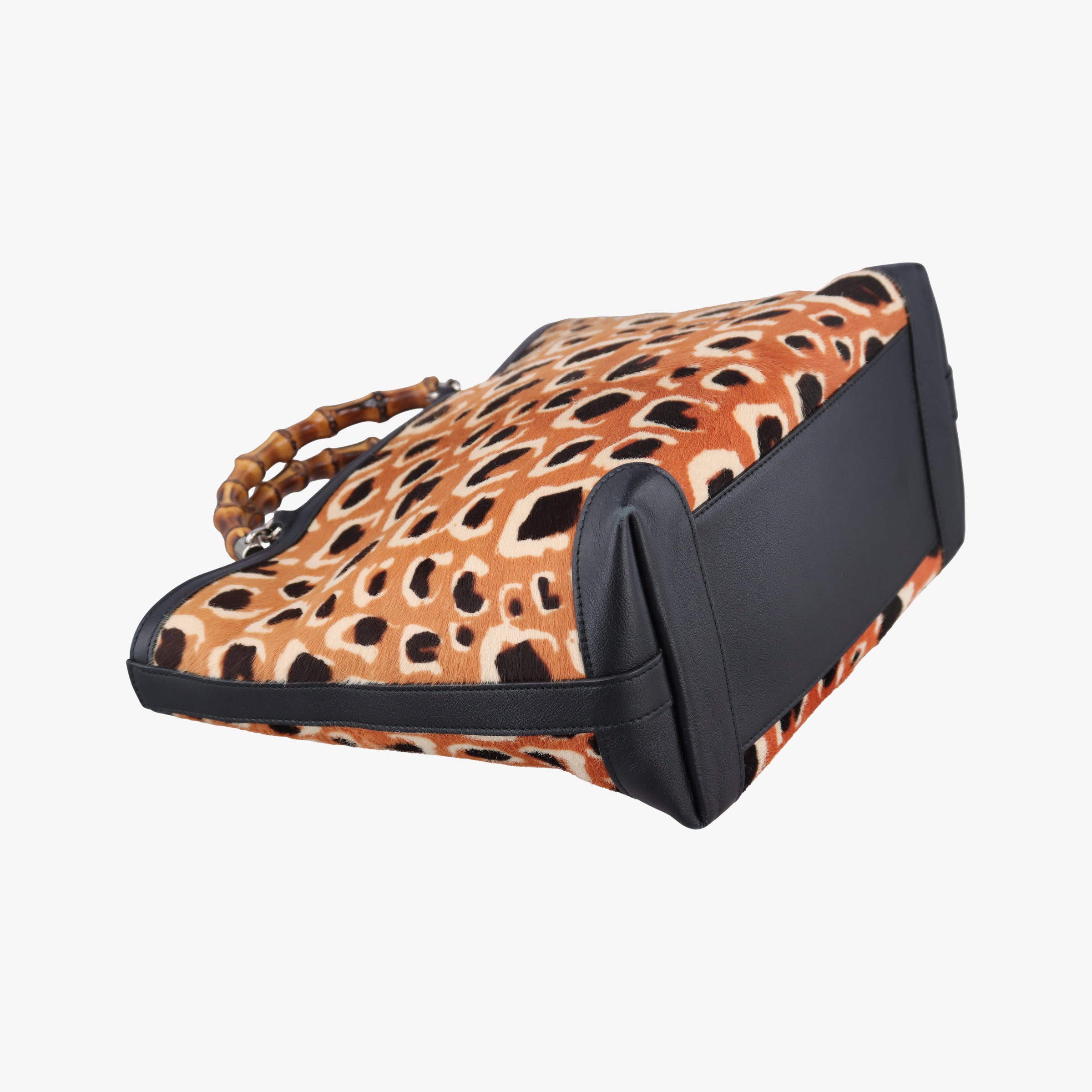 Secondhand Gucci Bamboo Shopper Tote Leopard Leather 311175 handbag | stylenewstar