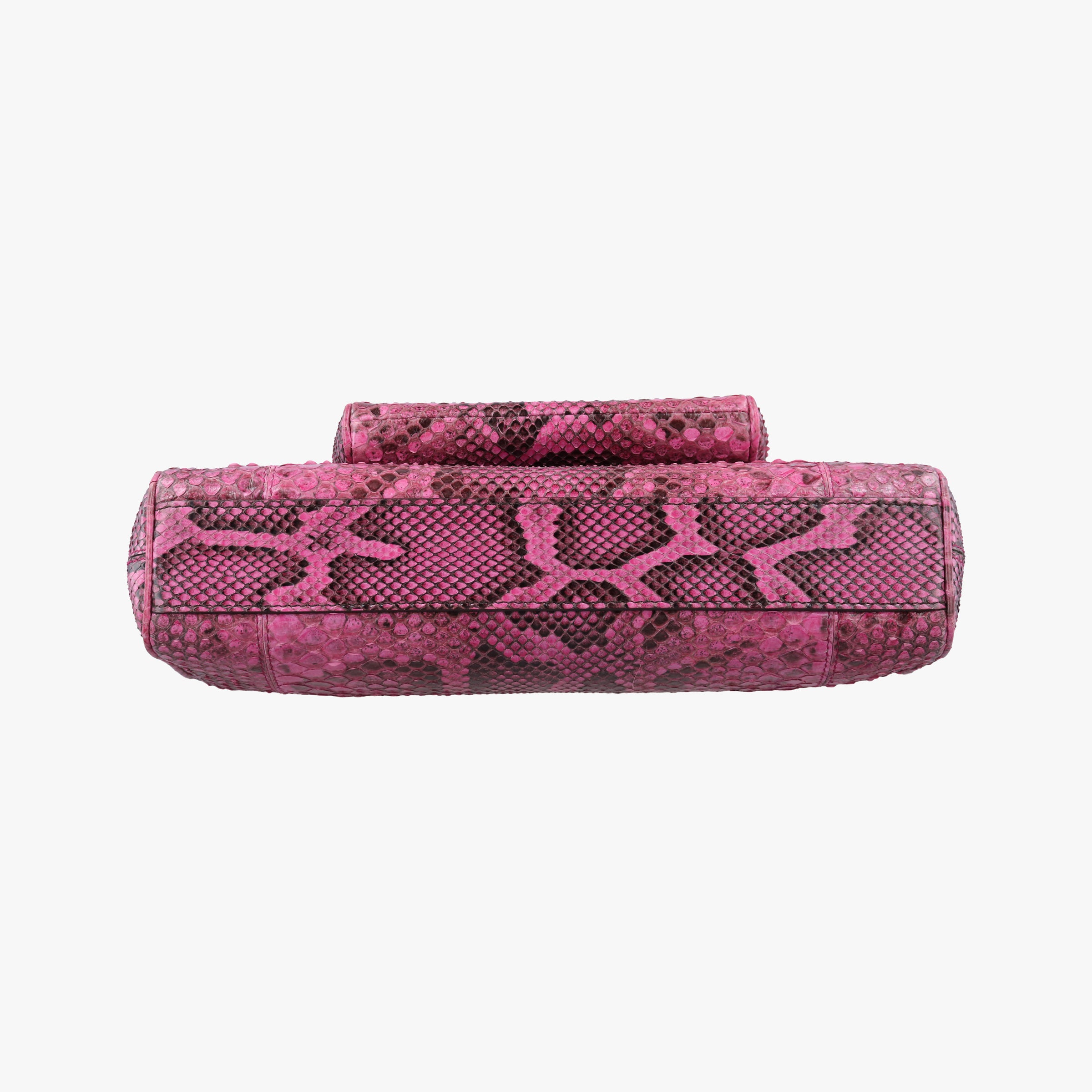 Pre-owned Dolce & Gabbana Exotic Leather Sicily Red×Black snakeskin  shoulderbag | stylenewstar