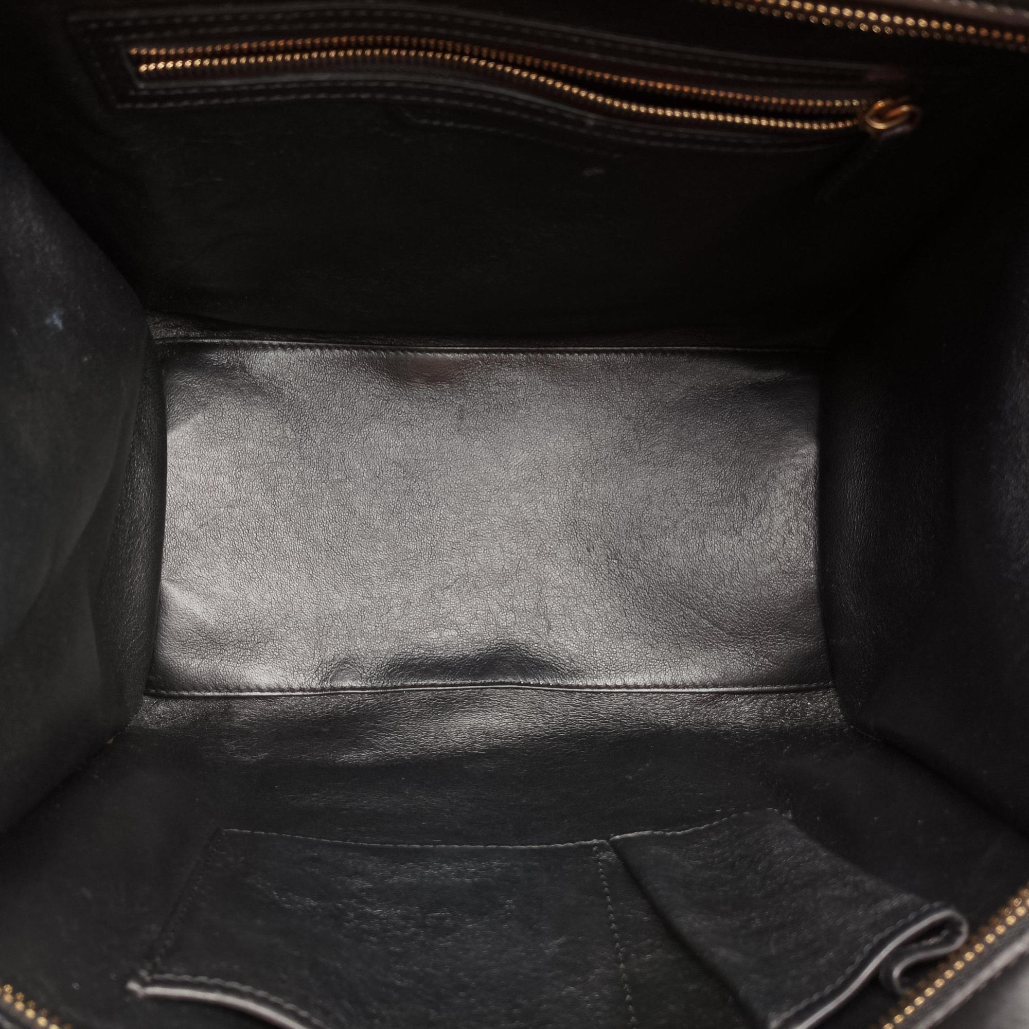 Vintage Celine Luggage Mini Shopper Black×Blue×Red Leather×Ponyhair  handbag | stylenewstar