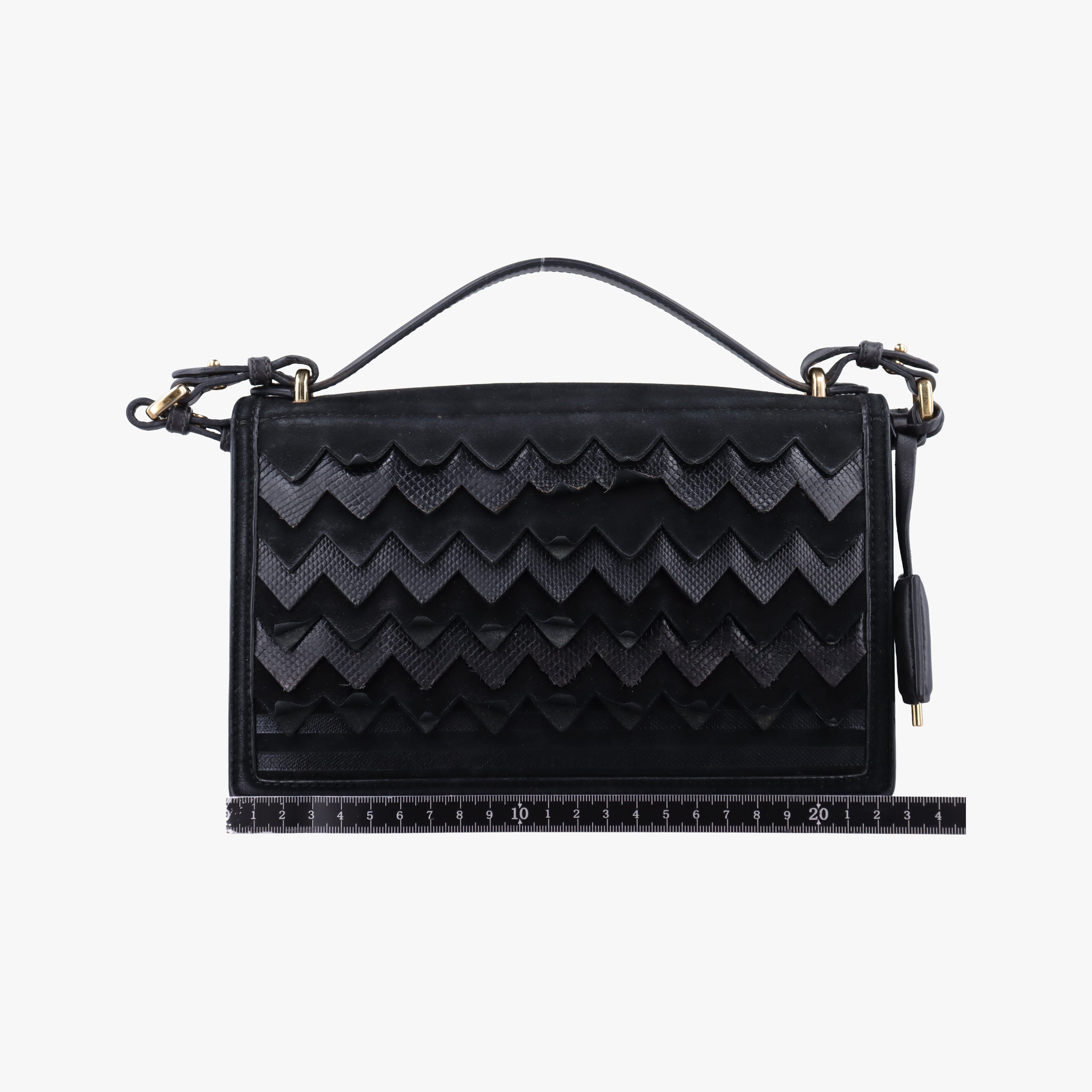 Pre-owned Ferragamo Gancini Black Leather×Suede  shoulderbag | stylenewstar