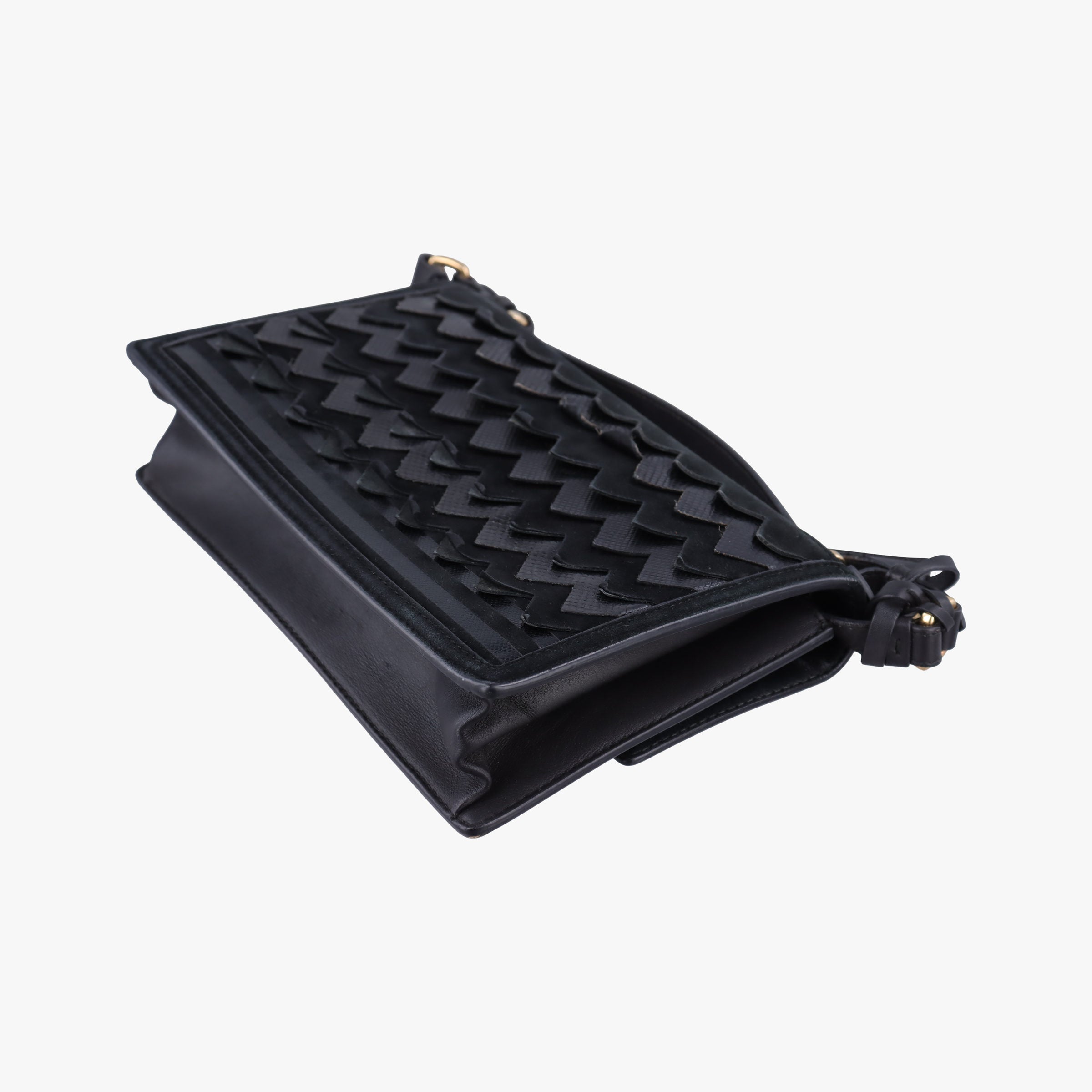 Pre-owned Ferragamo Gancini Black Leather×Suede  shoulderbag | stylenewstar