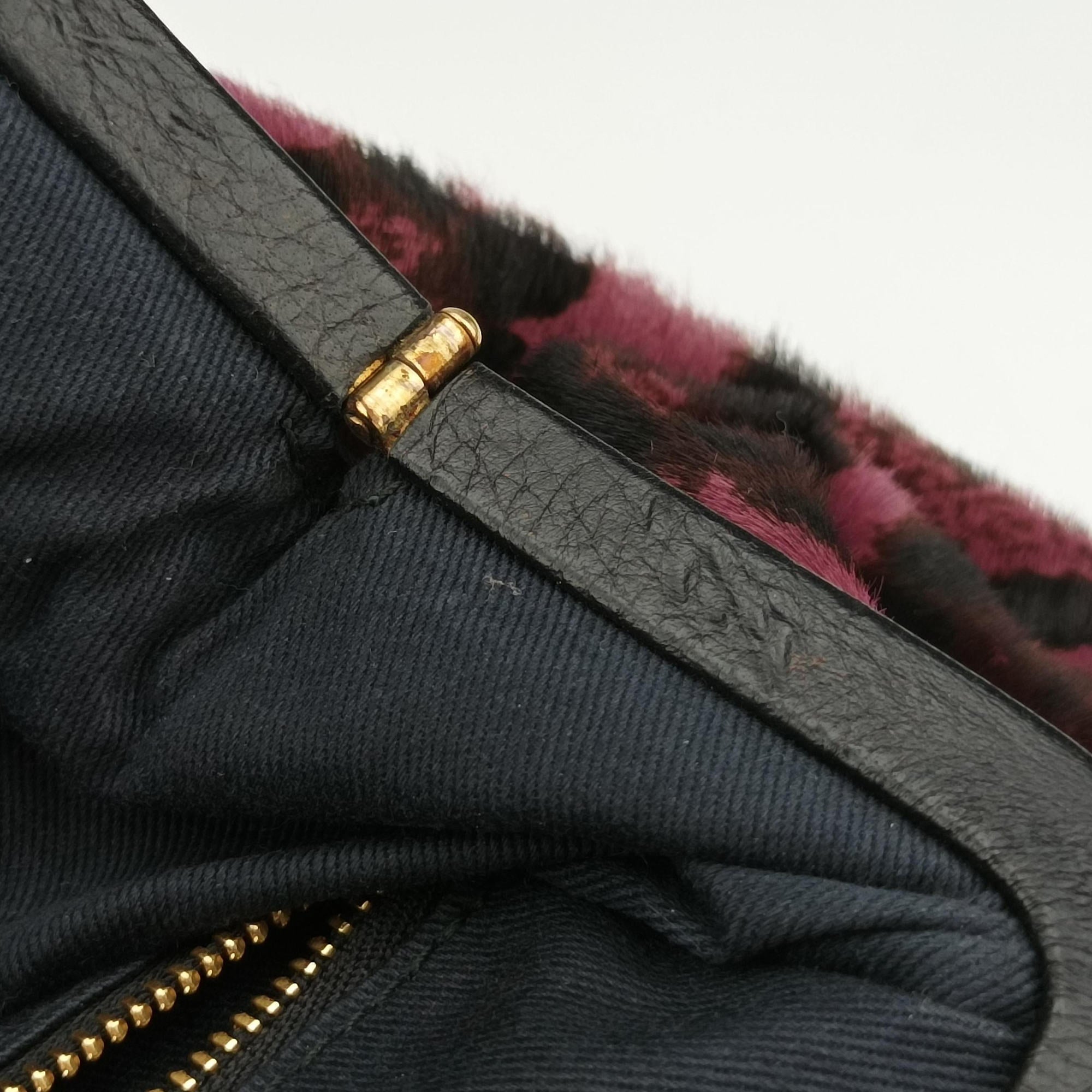 Pre-owned Dolce & Gabbana Leopard Print  Purple × Multicolour ponyhair  shoulderbag | stylenewstar