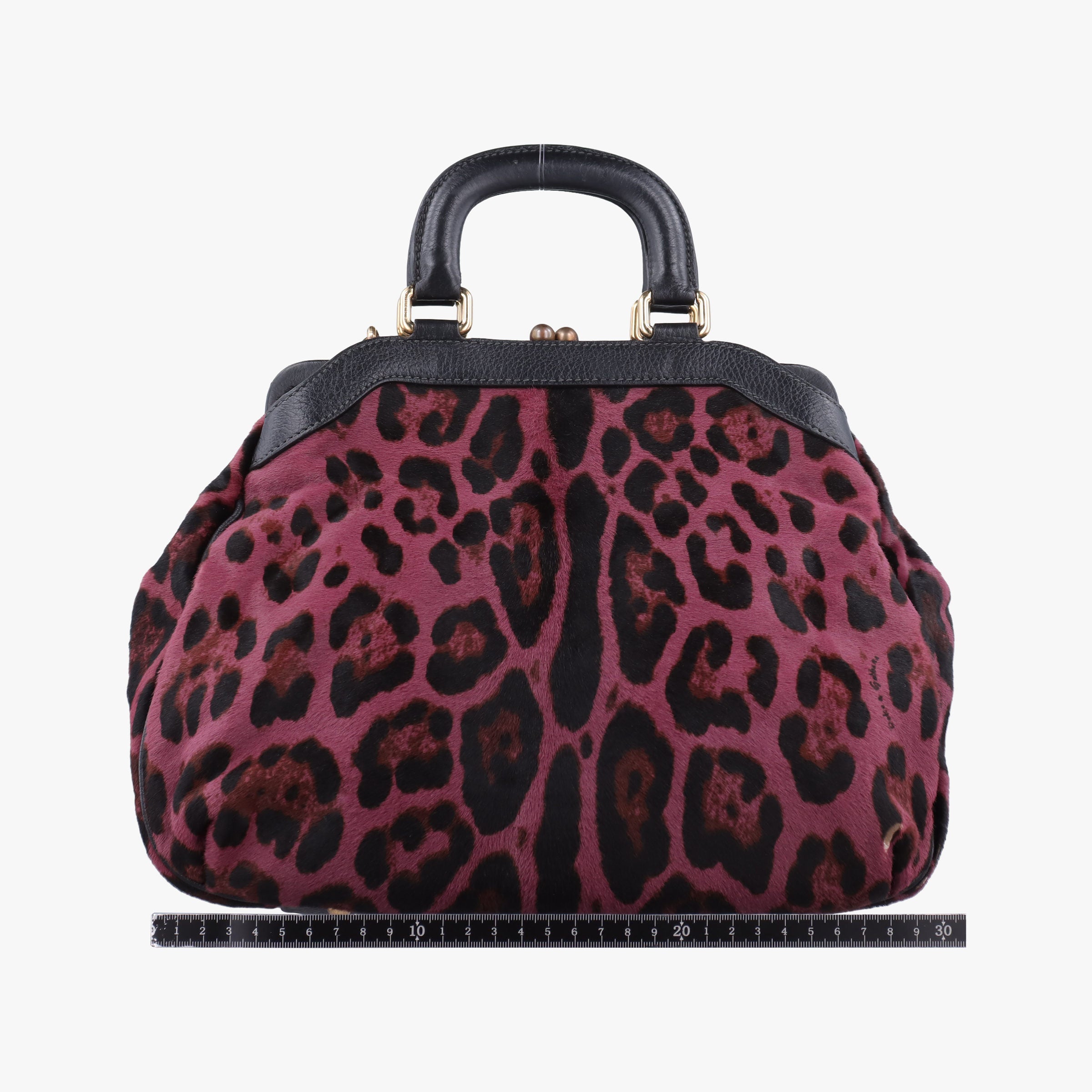 Pre-owned Dolce & Gabbana Leopard Print  Purple × Multicolour ponyhair  shoulderbag | stylenewstar