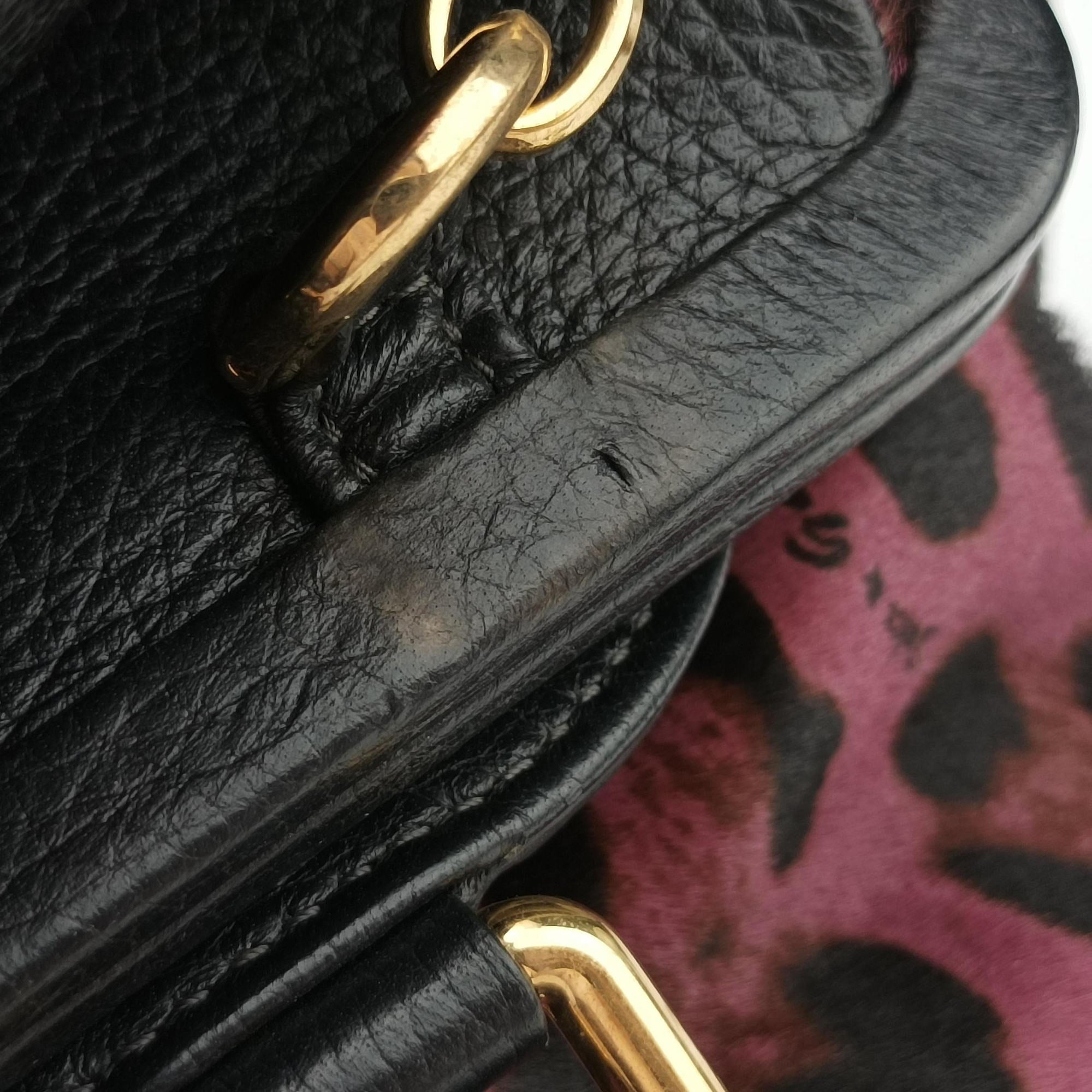 Pre-owned Dolce & Gabbana Leopard Print  Purple × Multicolour ponyhair  shoulderbag | stylenewstar
