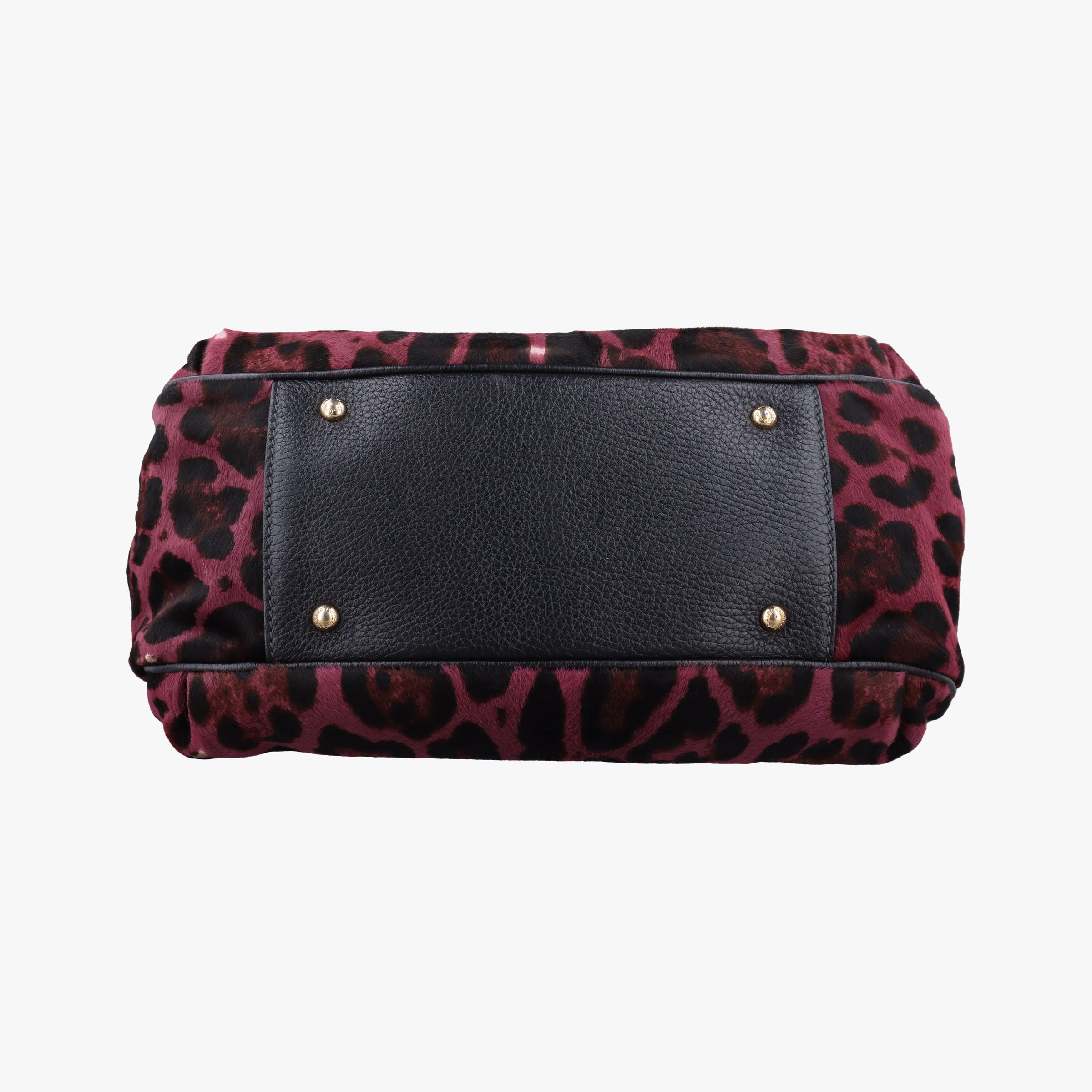 Pre-owned Dolce & Gabbana Leopard Print  Purple × Multicolour ponyhair  shoulderbag | stylenewstar