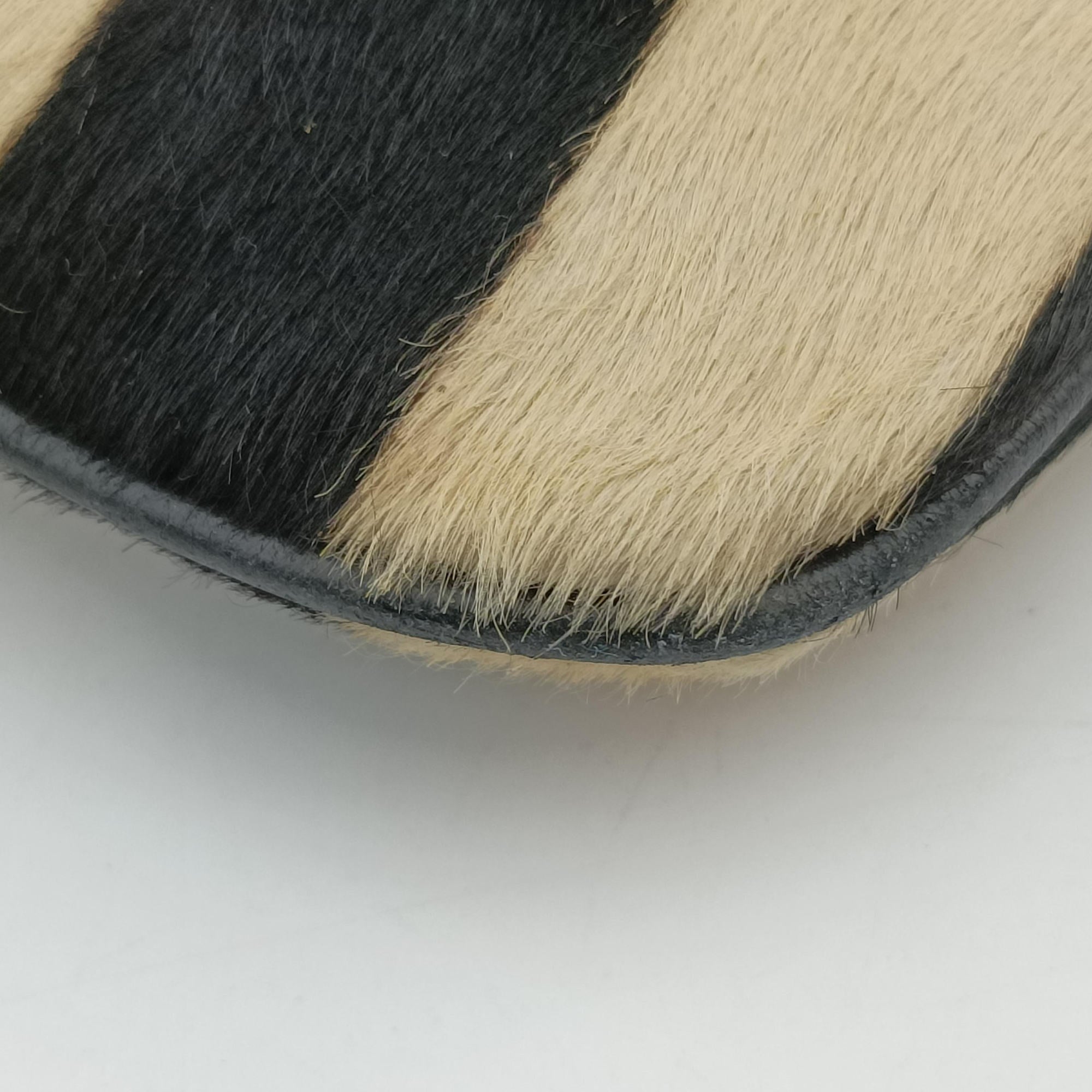 Pre-owned Dolce & Gabbana Zebra Print Black × White Ponyhair  shoulderbag | stylenewstar