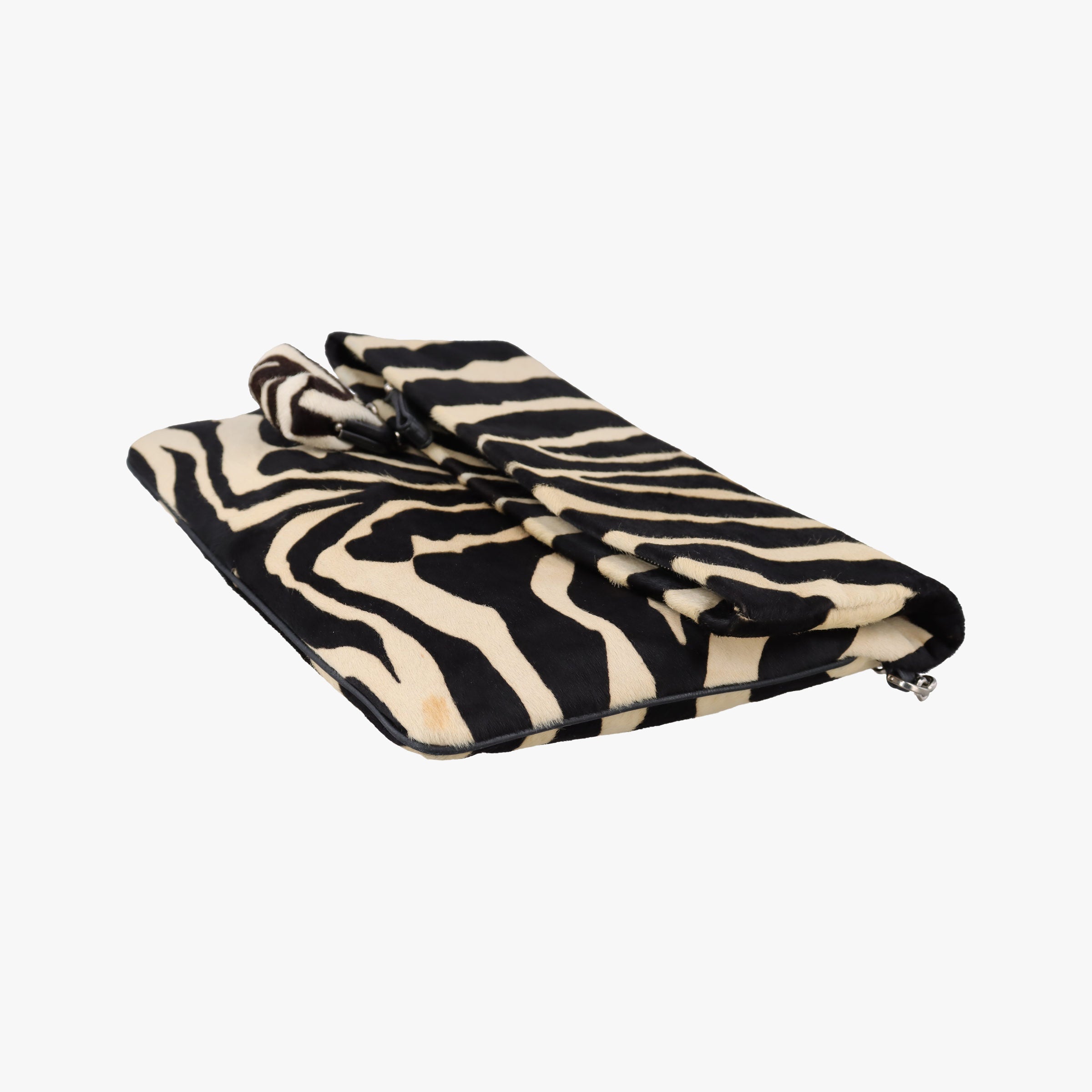 Pre-owned Dolce & Gabbana Zebra Print Black × White Ponyhair  shoulderbag | stylenewstar