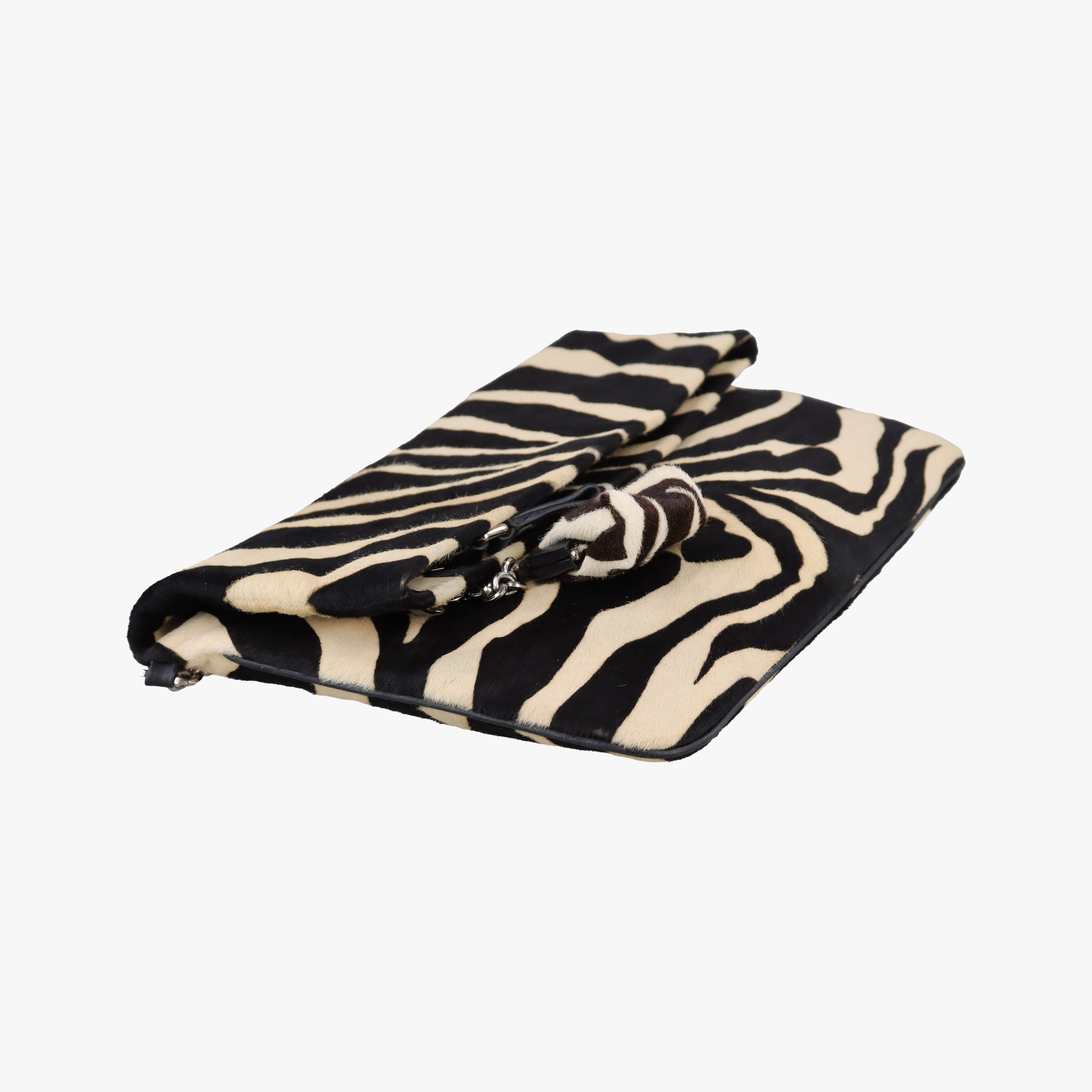 Pre-owned Dolce & Gabbana Zebra Print Black × White Ponyhair  shoulderbag | stylenewstar
