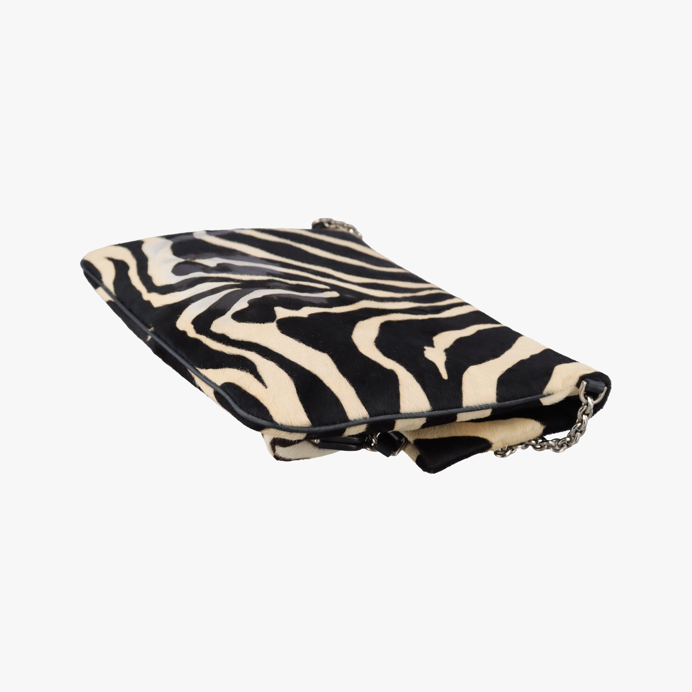Pre-owned Dolce & Gabbana Zebra Print Black × White Ponyhair  shoulderbag | stylenewstar