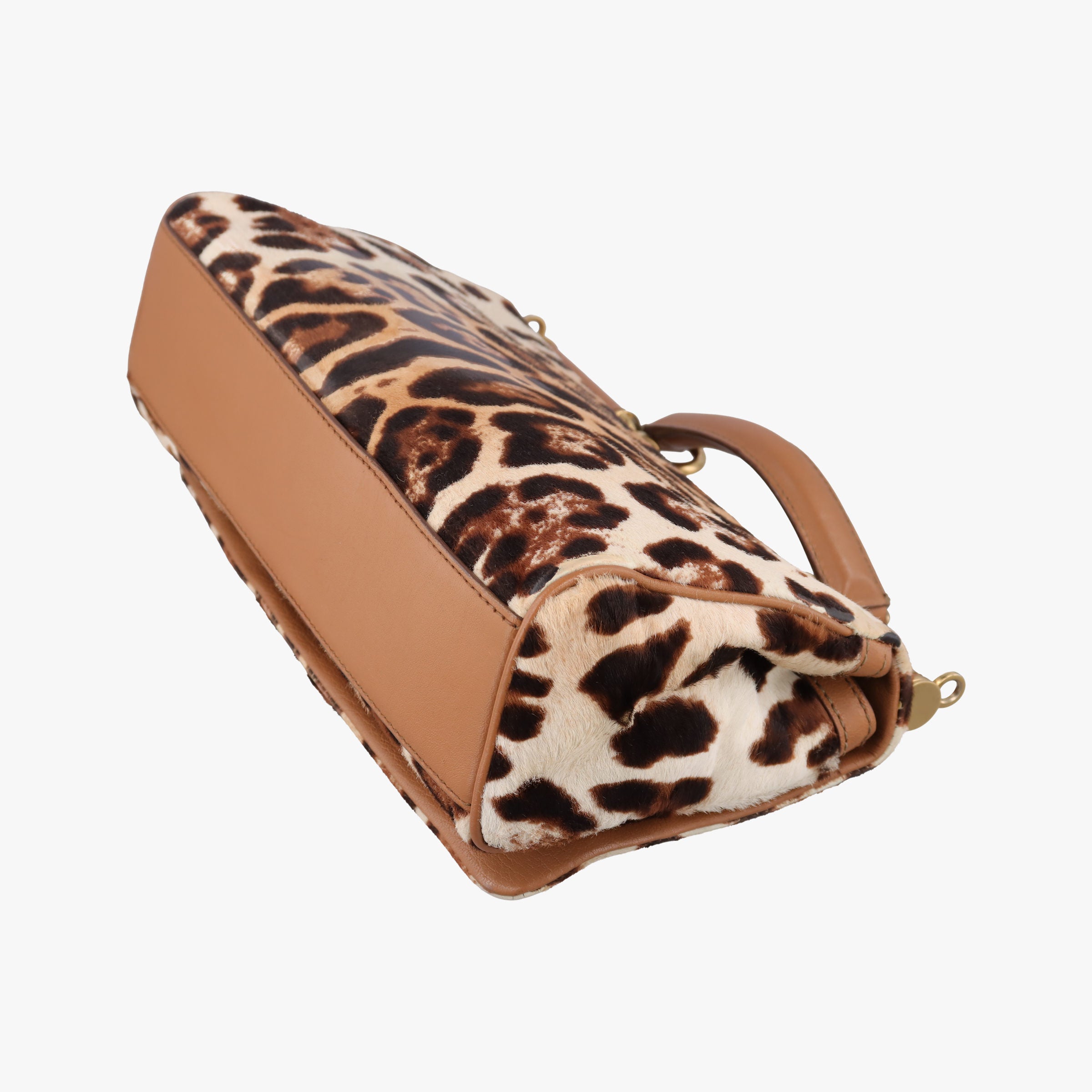 Pre-owned Dolce & Gabbana SICILY Leopard Multicolour ponyhair  shoulderbag | stylenewstar