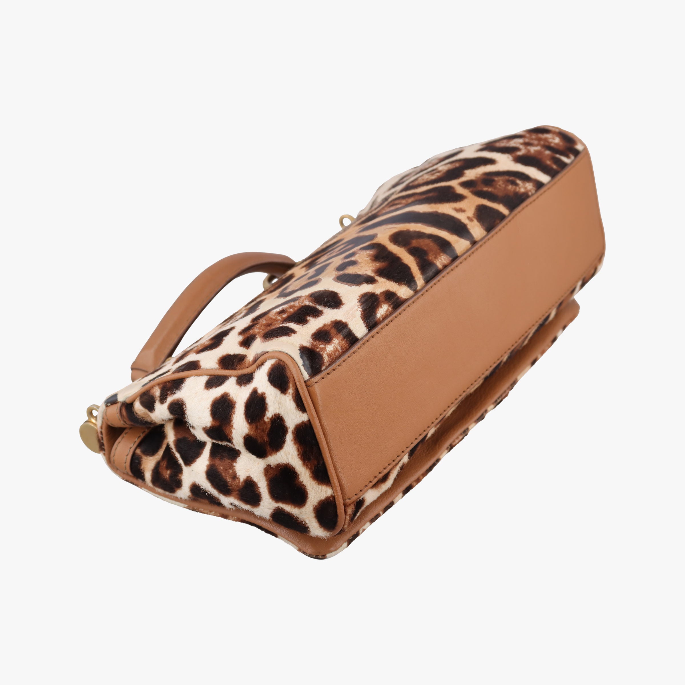 Pre-owned Dolce & Gabbana SICILY Leopard Multicolour ponyhair  shoulderbag | stylenewstar