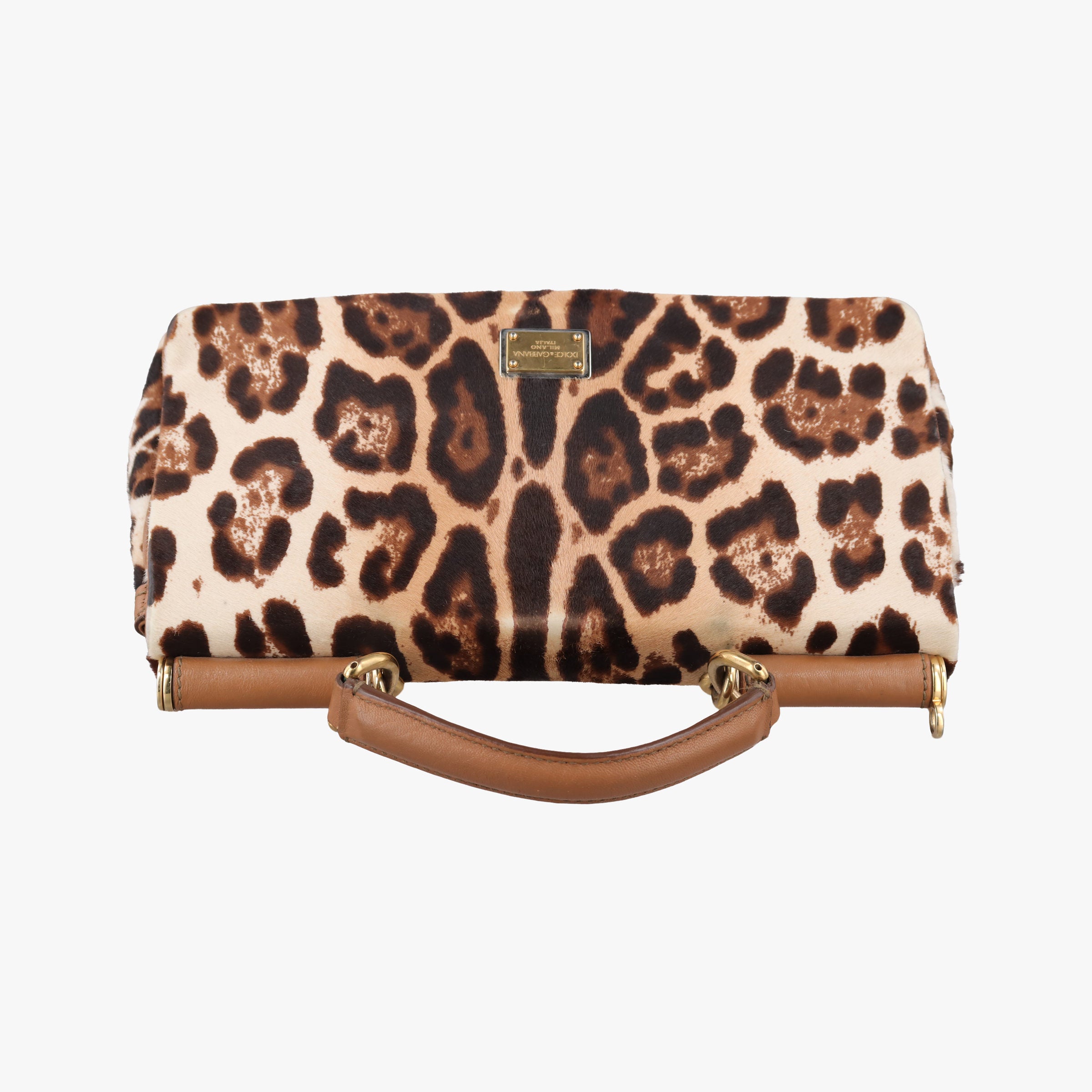 Pre-owned Dolce & Gabbana SICILY Leopard Multicolour ponyhair  shoulderbag | stylenewstar