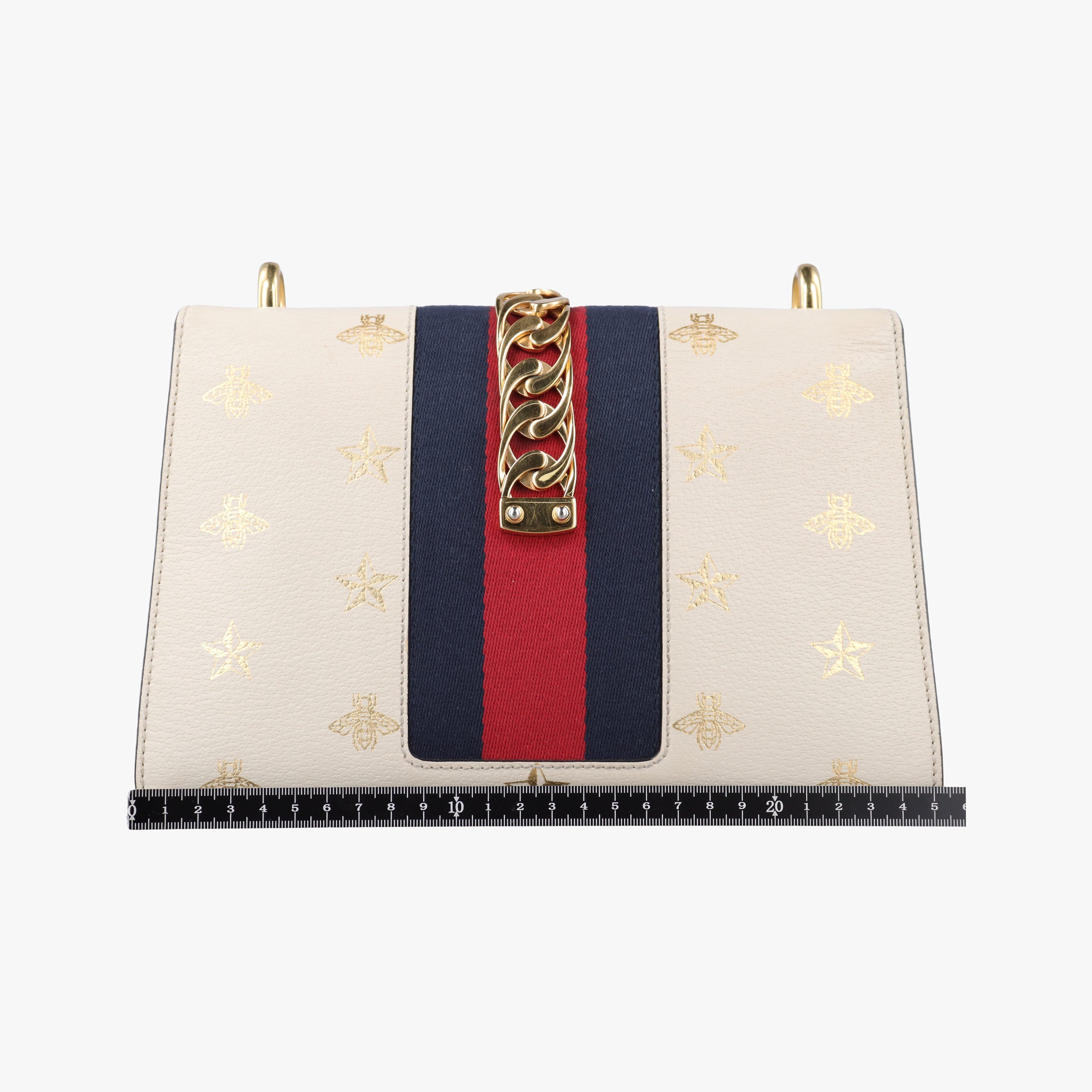 Vintage Gucci Sylvie Ivory×Navy×Red Leather 524405 shoulderbag | stylenewstar