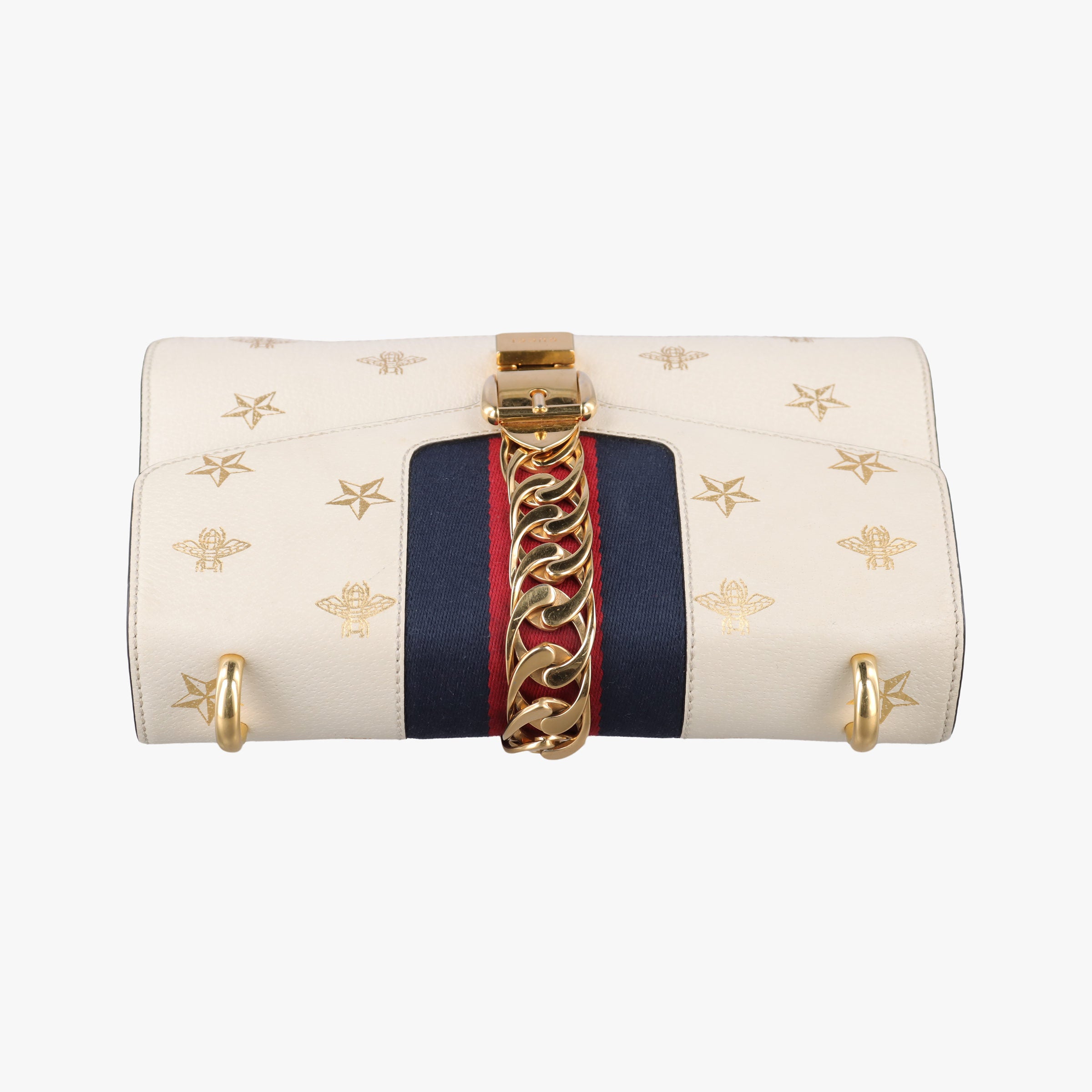 Vintage Gucci Sylvie Ivory×Navy×Red Leather 524405 shoulderbag | stylenewstar
