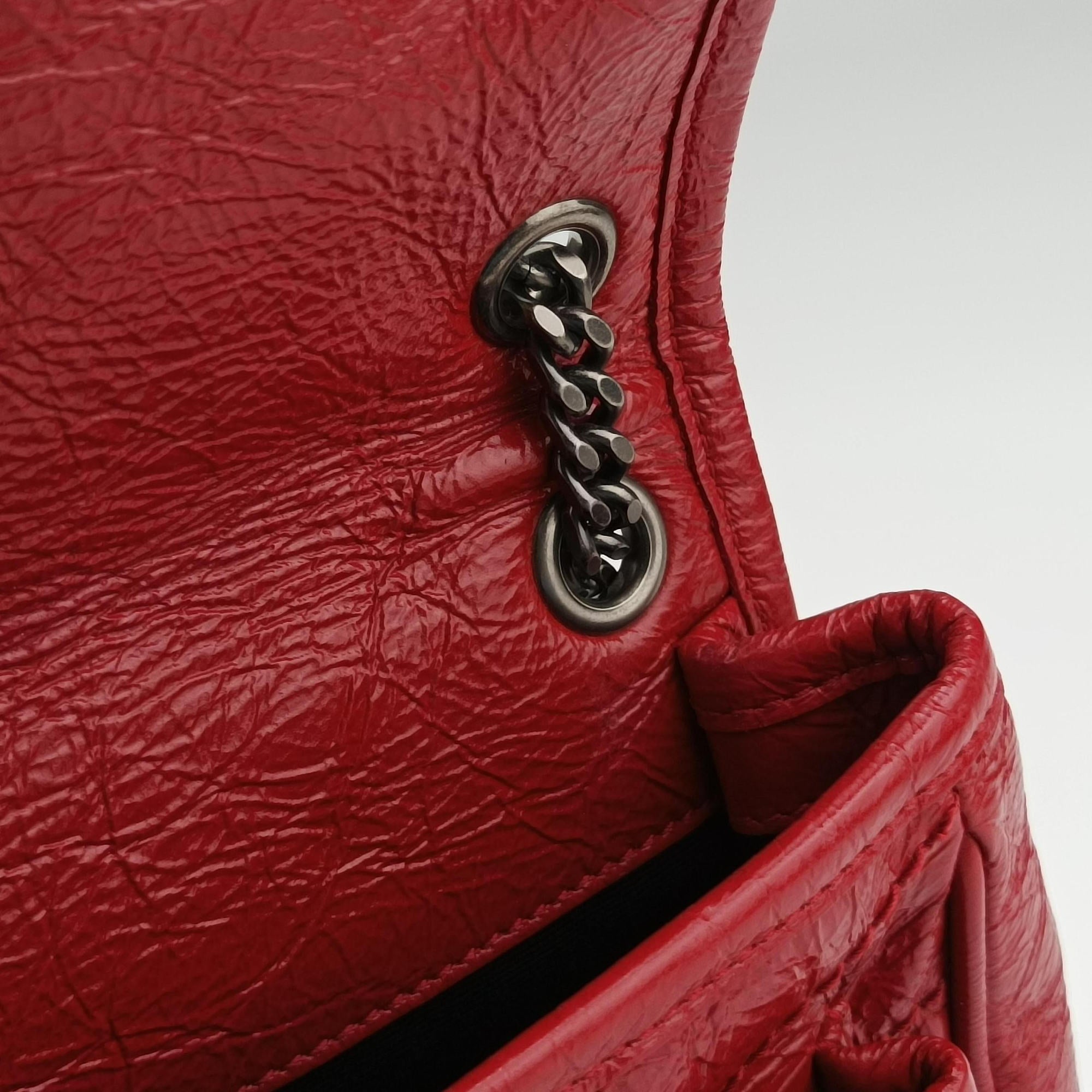 Pre-owned Yves Saint Laurent Niki Red Leather 533037 shoulderbag | stylenewstar