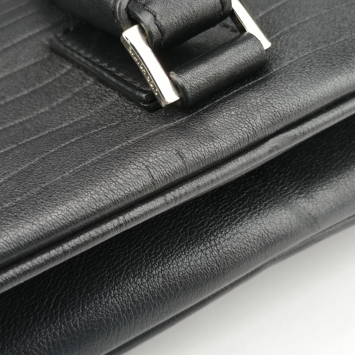 Pre-owned Dior Homme Classic Business Black leather  shoulderbag | stylenewstar