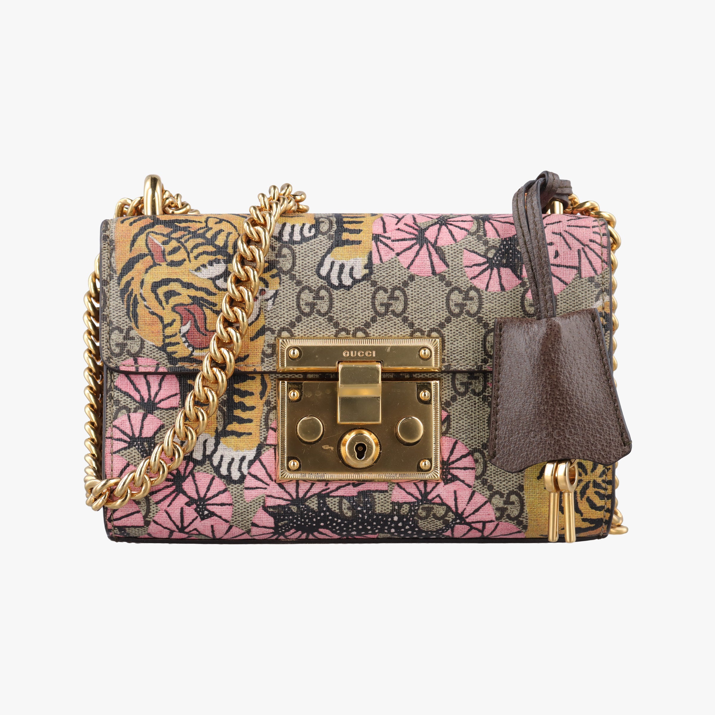 Pre-owned Gucci Padlock Brown PVC coated canvas 409487 shoulderbag | stylenewstar