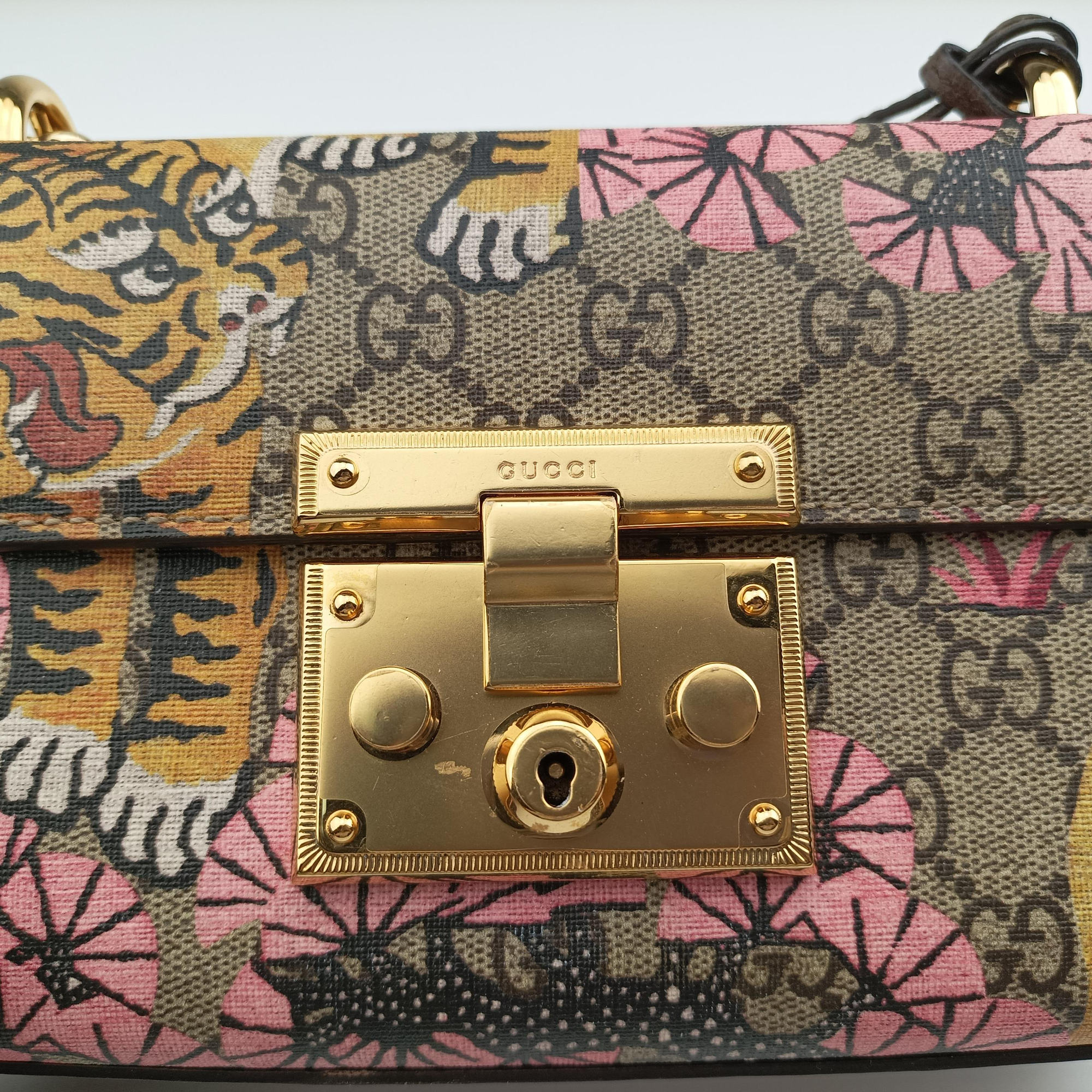 Pre-owned Gucci Padlock Brown PVC coated canvas 409487 shoulderbag | stylenewstar