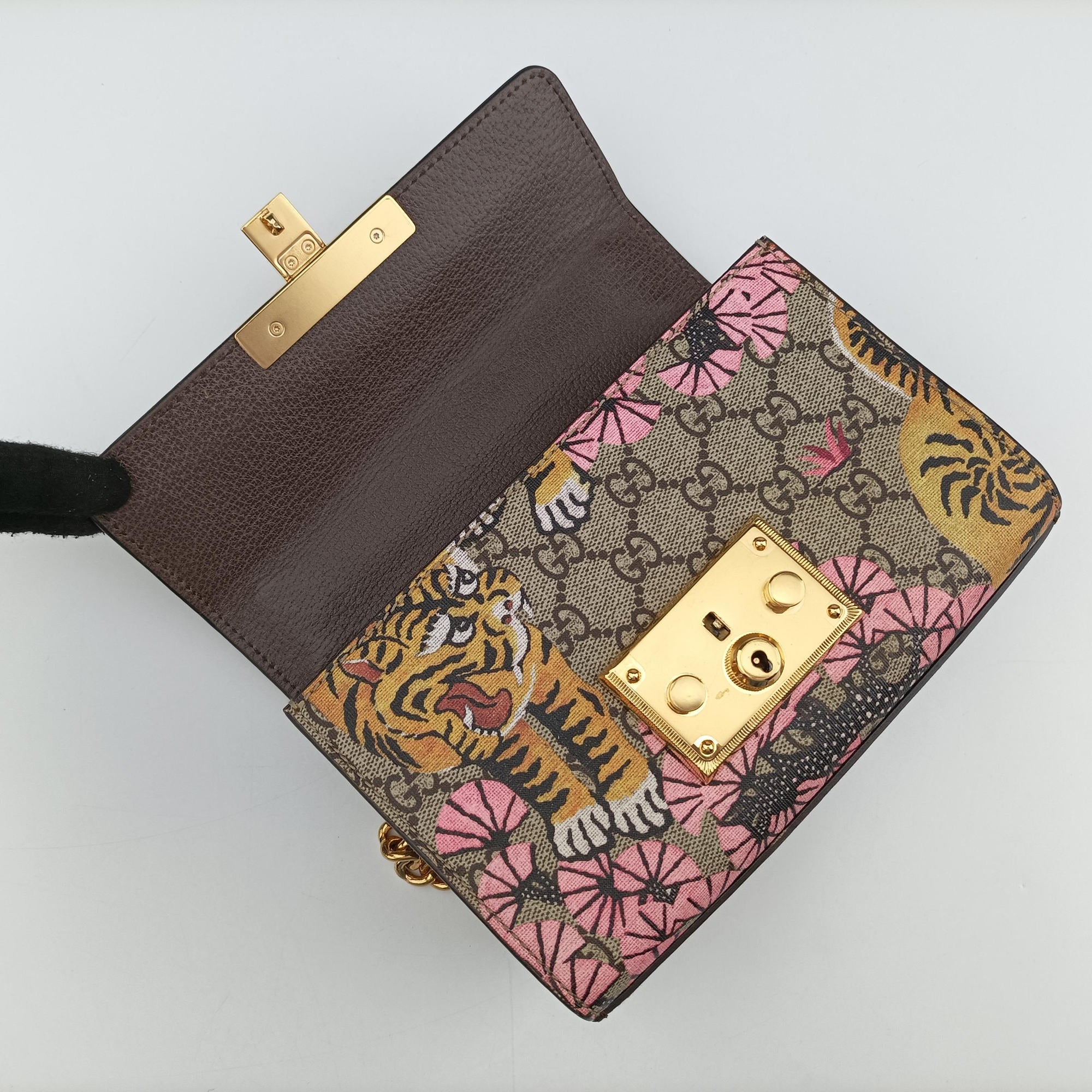 Pre-owned Gucci Padlock Brown PVC coated canvas 409487 shoulderbag | stylenewstar