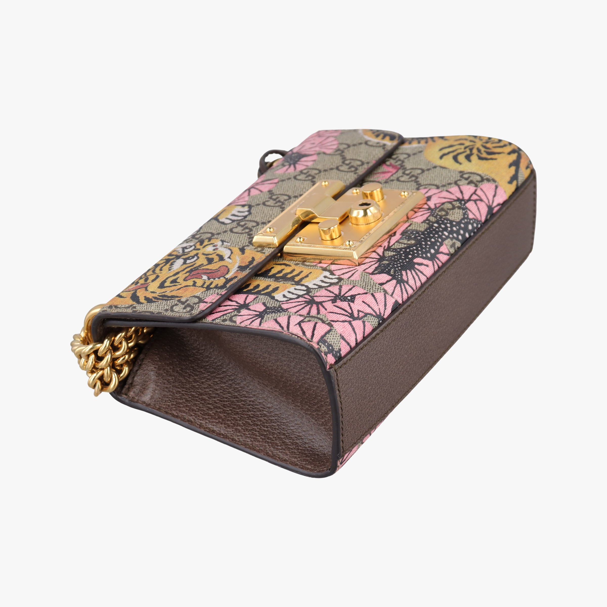 Pre-owned Gucci Padlock Brown PVC coated canvas 409487 shoulderbag | stylenewstar