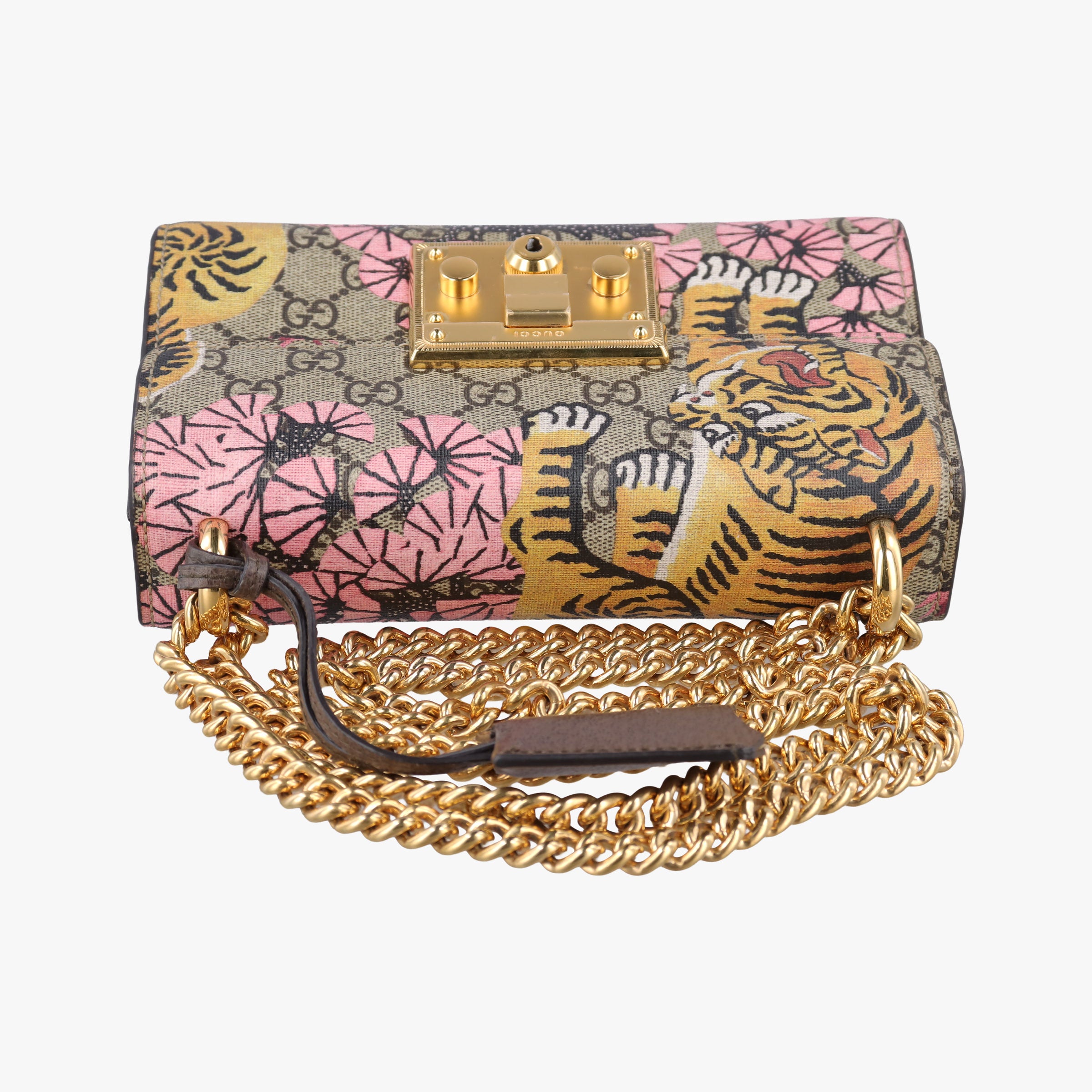 Pre-owned Gucci Padlock Brown PVC coated canvas 409487 shoulderbag | stylenewstar
