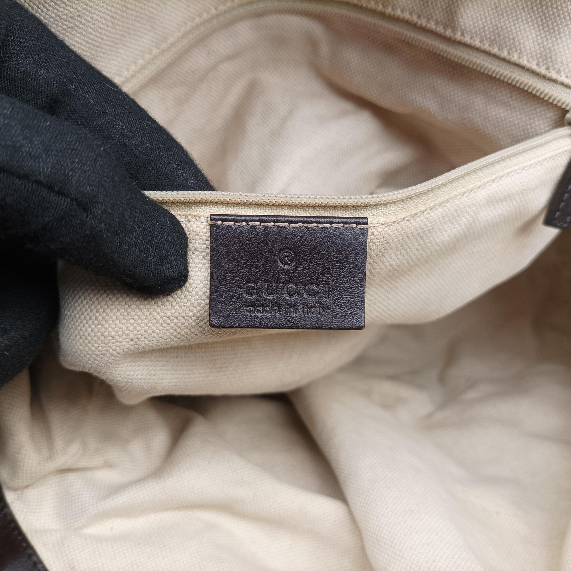 Pre-owned Gucci Sukey GUCCISSIMA Beige×Brown canvas 223974 handbag | stylenewstar