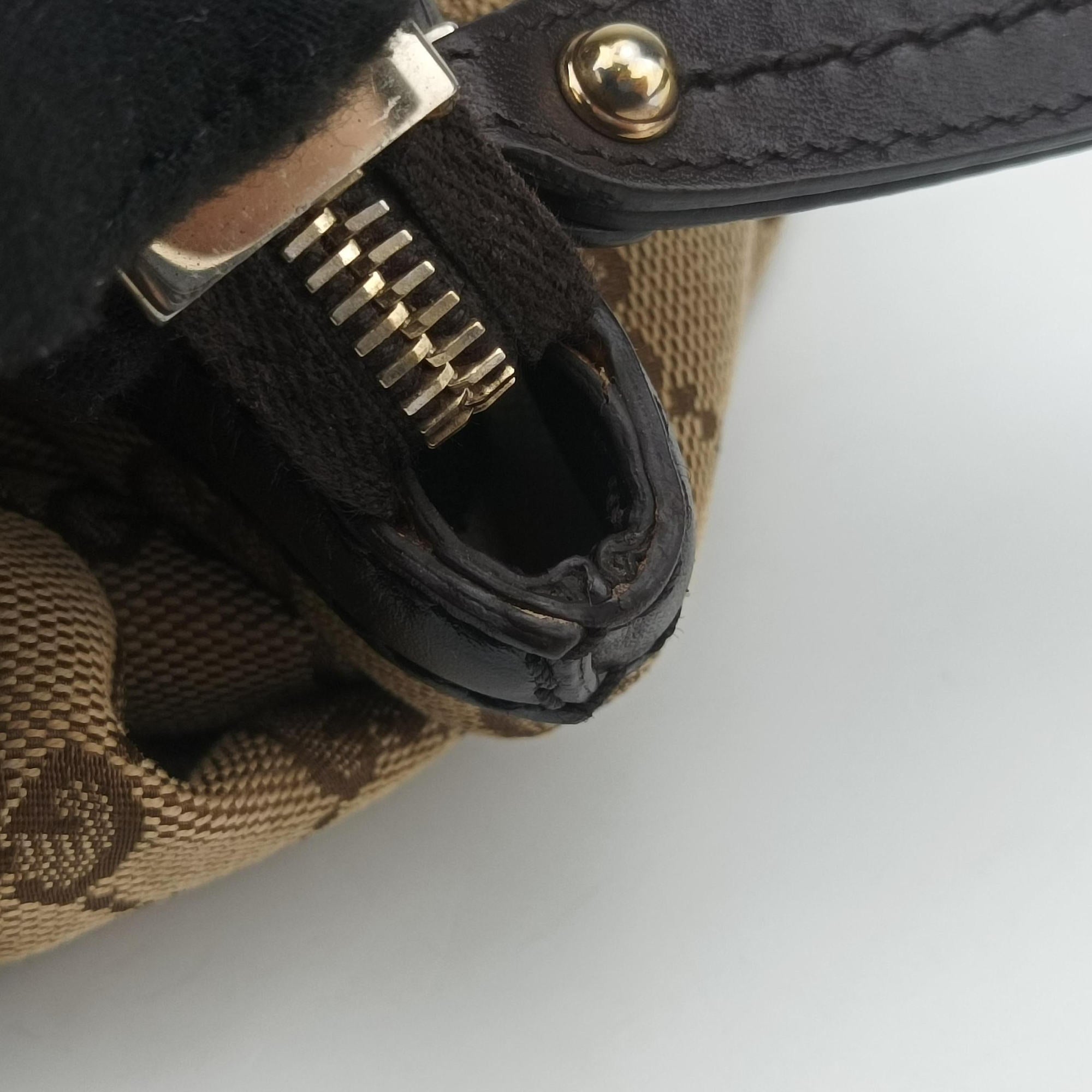Pre-owned Gucci Sukey GUCCISSIMA Beige×Brown canvas 223974 handbag | stylenewstar