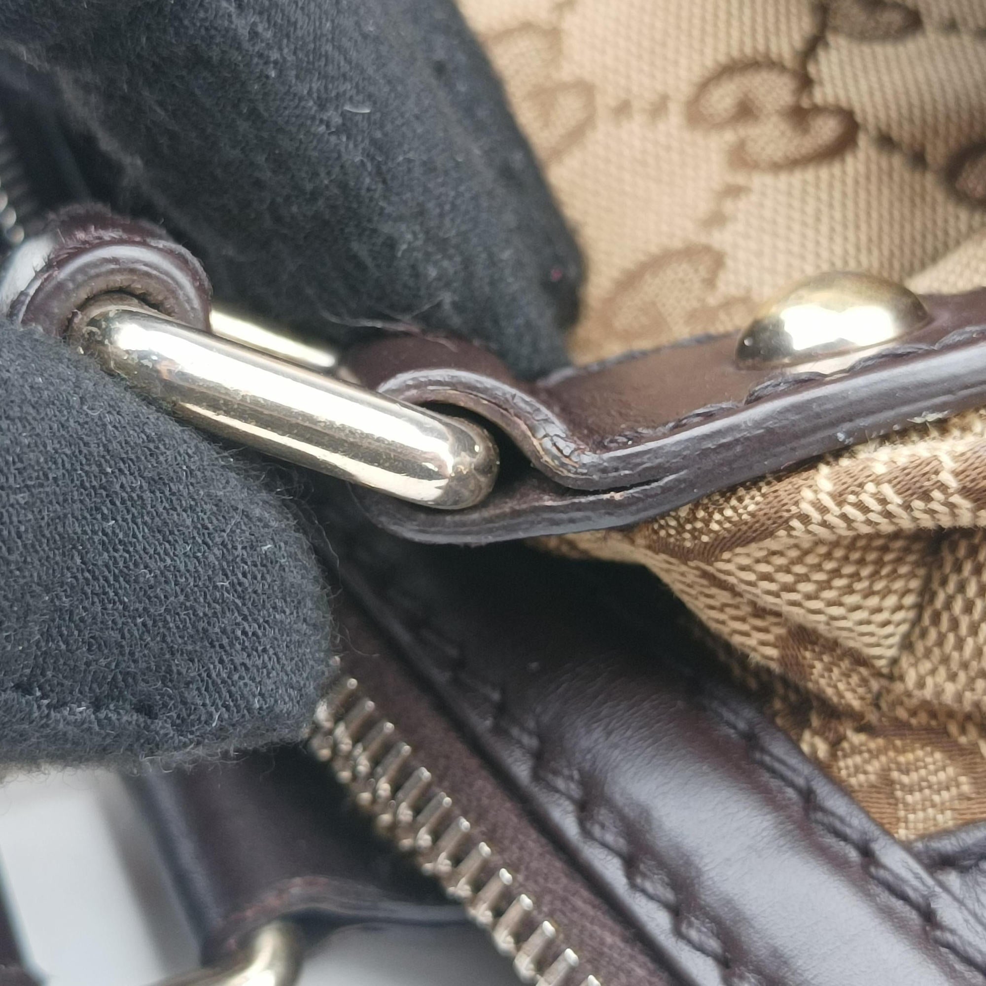Pre-owned Gucci Sukey GUCCISSIMA Beige×Brown canvas 223974 handbag | stylenewstar