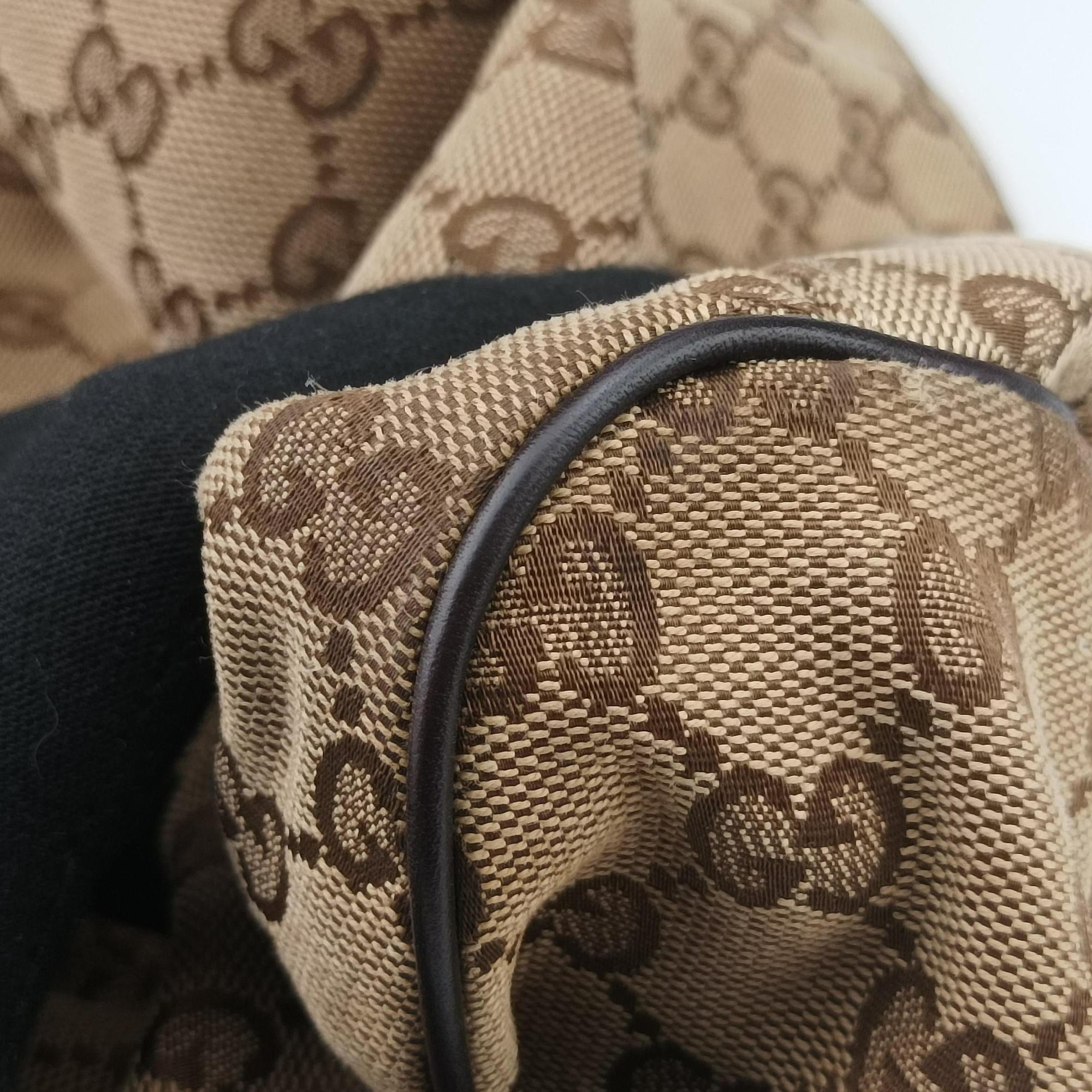 Pre-owned Gucci Sukey GUCCISSIMA Beige×Brown canvas 223974 handbag | stylenewstar