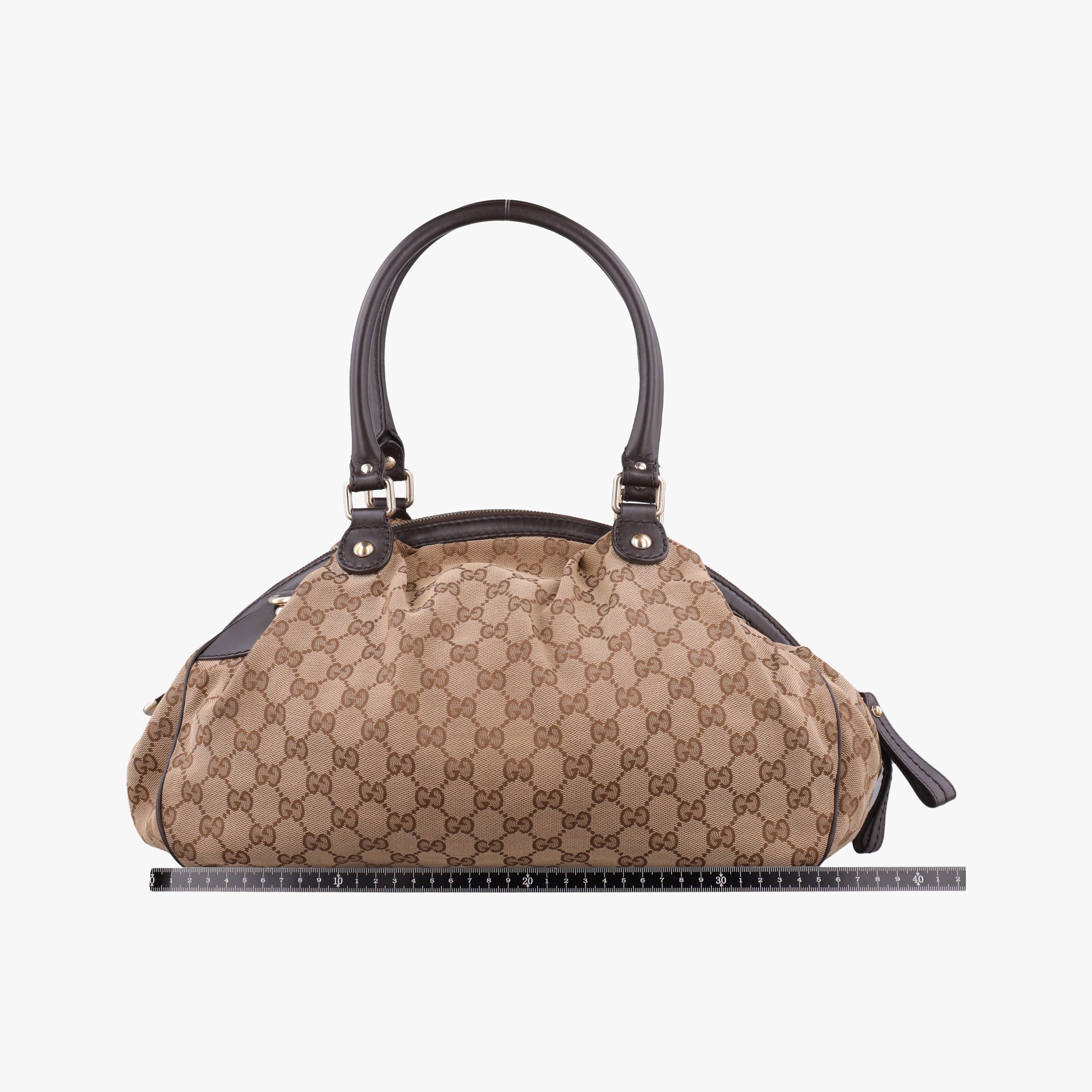 Pre-owned Gucci Sukey GUCCISSIMA Beige×Brown canvas 223974 handbag | stylenewstar
